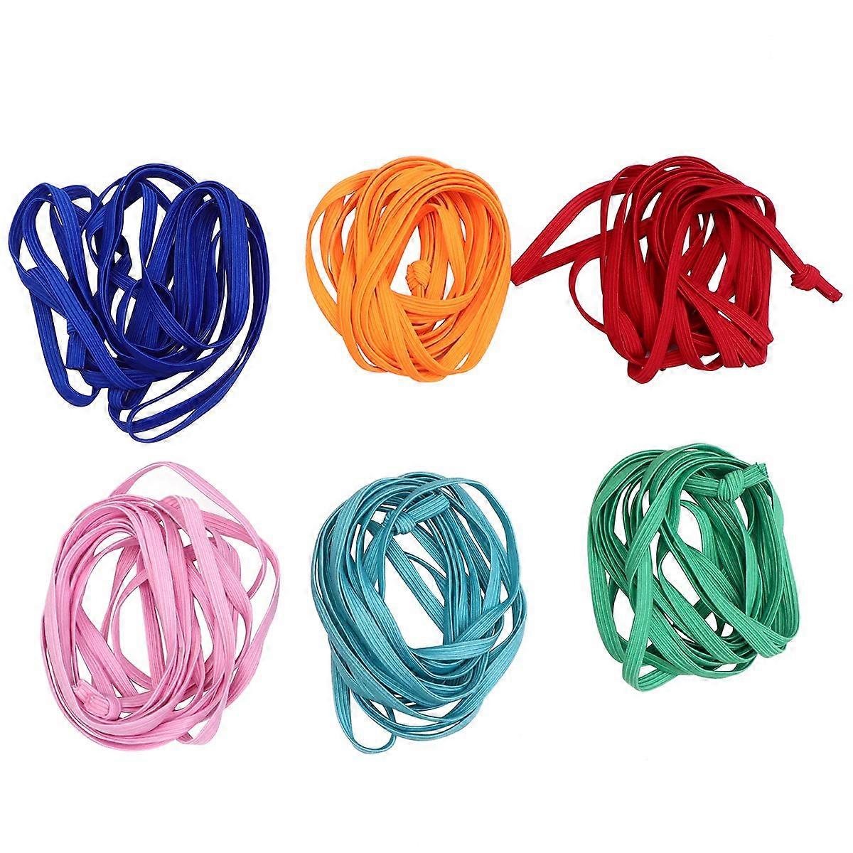 6pcs 3m High Elasticity Skipping Ropes Latex Elastic Cord Equipments for School Home (Random Color)