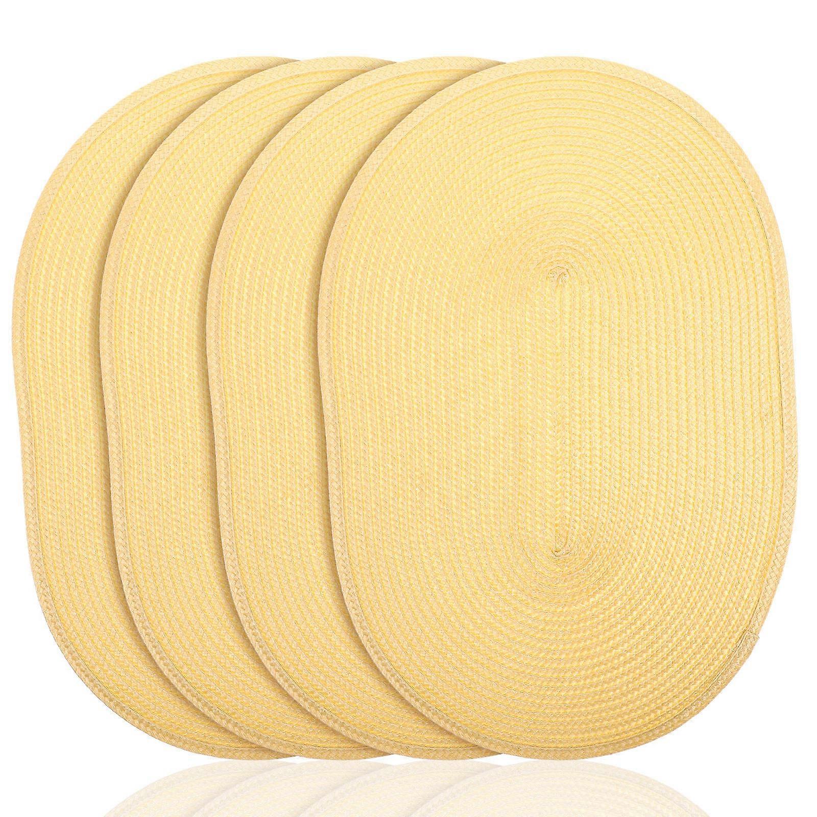 Dining Table Mats Modern Weave Heat-Resistant Anti-Slip Decoration Restaurant 17.29X11.79in Table Setting Placemat 4Pcs