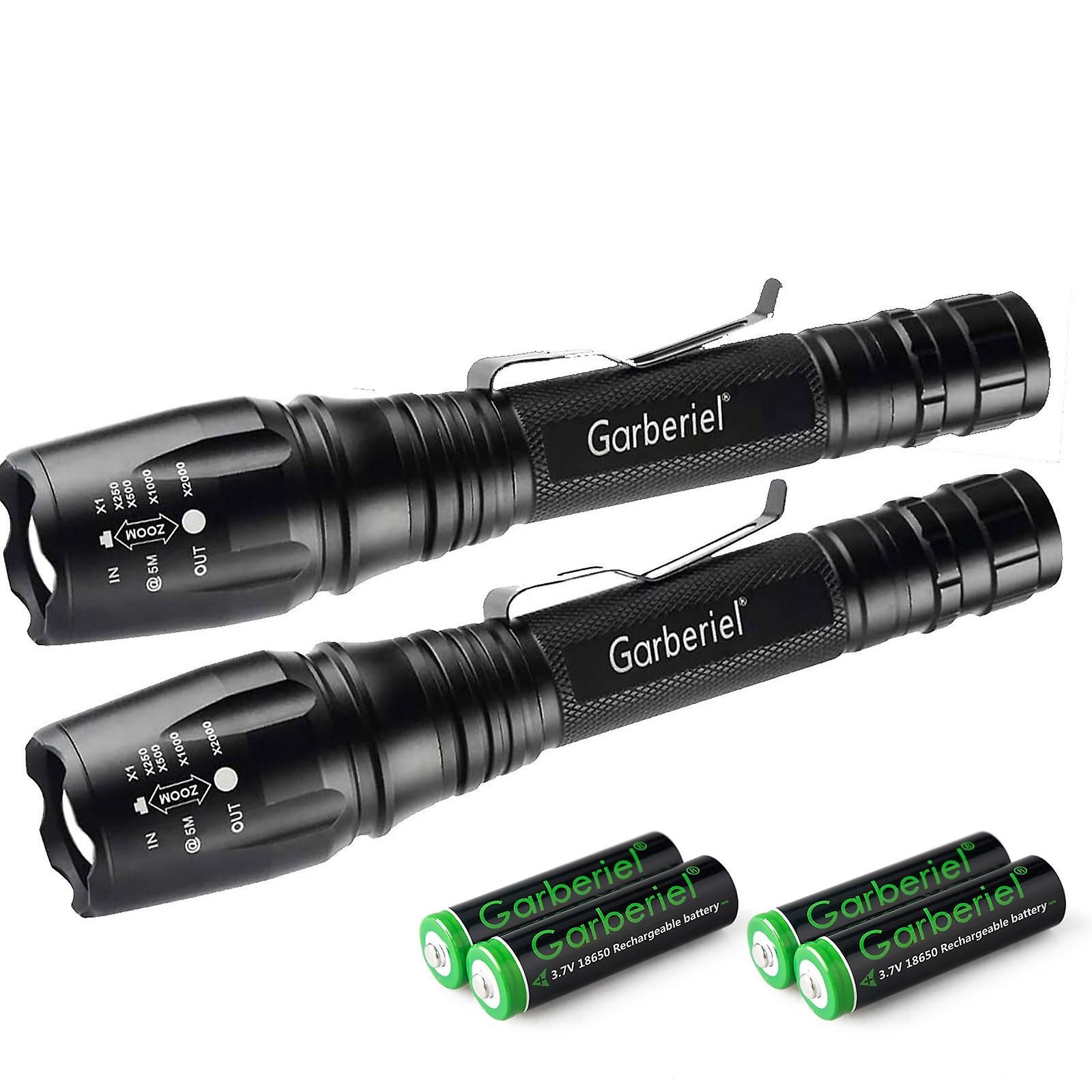 Tactical 90000 Lumens L2 Led Super Bright Zoom Flashlight Torch+4*18650 Rechargeable Battery