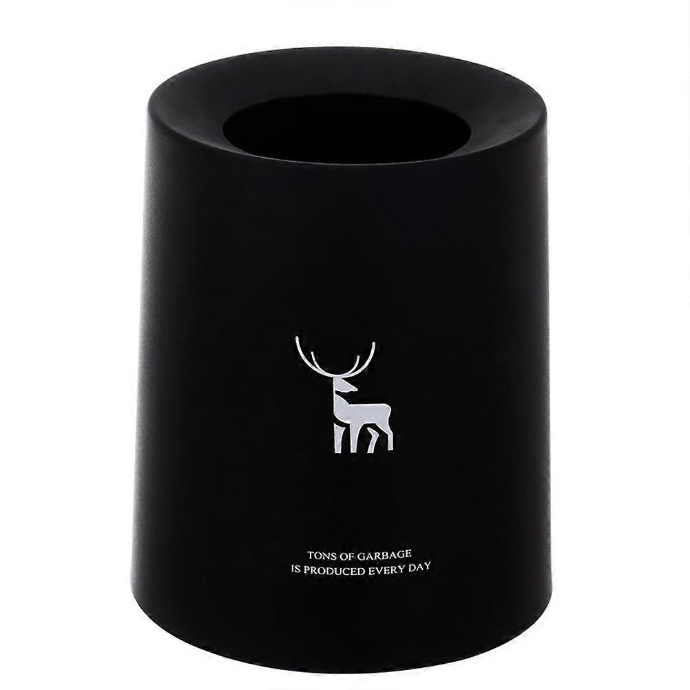 Mini Desktop Trash Can with Sealed Inner Bucket, Sturdy & Shock Resistant Garbage Container with Random Deer Pattern for Home, Office, Kitchen,