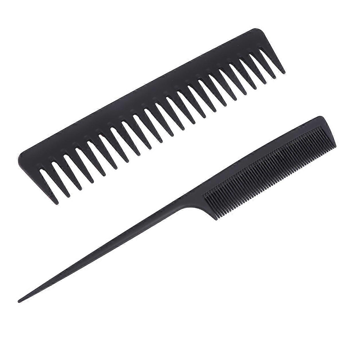 Barber Combs Hair Cutting Tools Wide Teeth Tail Shape For Home Salon Use 2Pcs