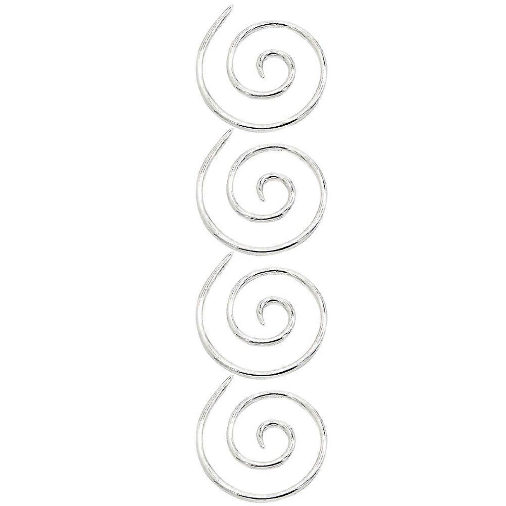 Sweater Knitting Needle Spiral Cable Knitting Needles Handmade Weaving Silver 0.2x3.7x4.1cm DIY Tools 4Pcs