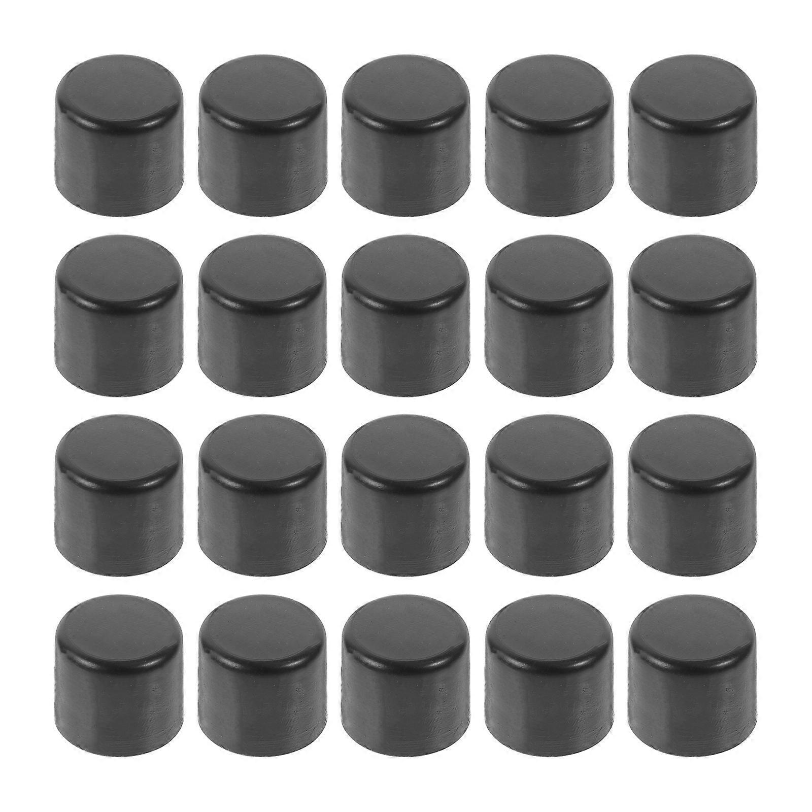 Foosball Table Caps 20Pcs Safety End Caps for Foosball Games Black Round Shape Plastic Material Tool Free Installation for Foosball Tables