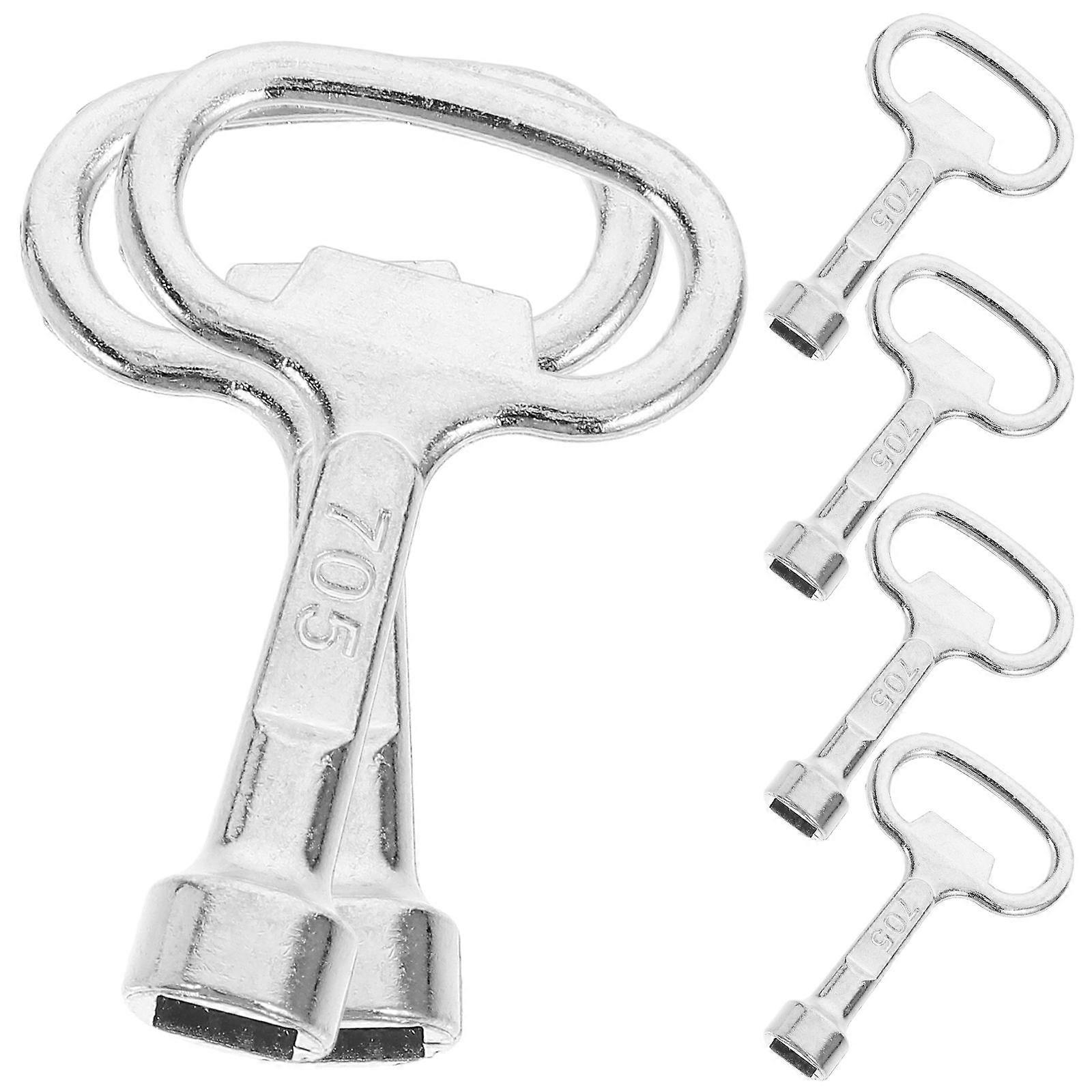 6pcs Zinc Alloy Square Metal Keys for Outdoor Trash Cans and Community Bins – with Comfortable Grip, Compatible with Peel Bin Key for Garden and