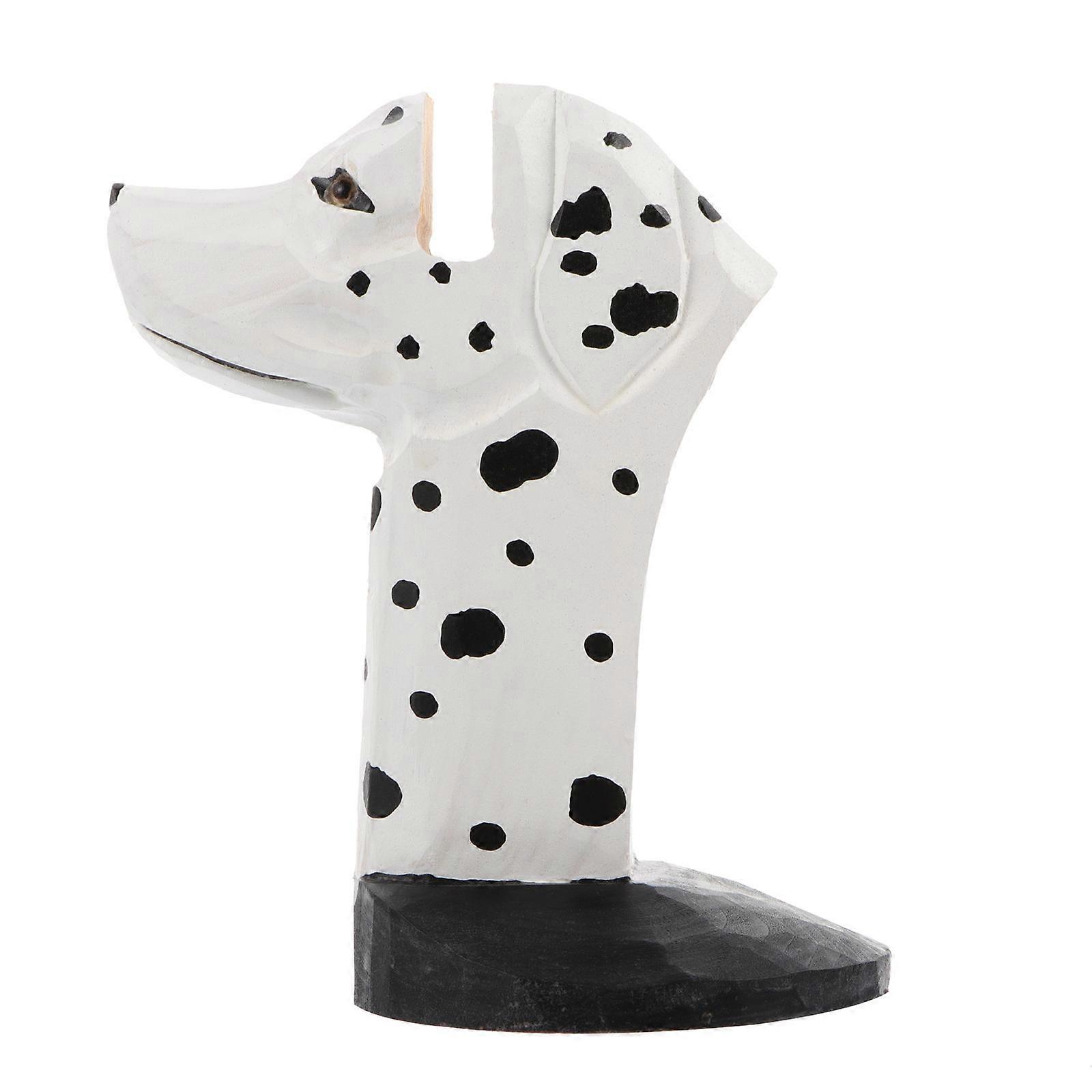 Creative Wooden Animal Eyeglasses Stand with Slot for Glasses Storage, Decorative Eyewear Holder for Desk or Nightstand, Unique Spotted Dog Design