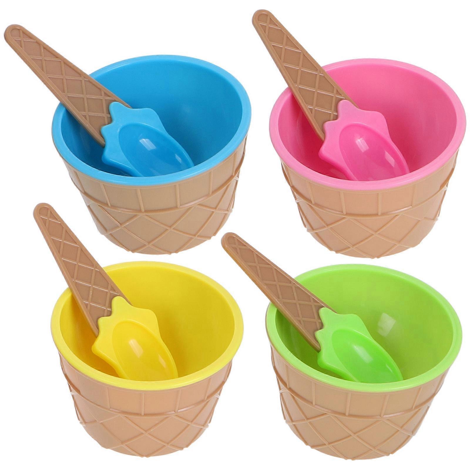 Round Dessert Cups Ice Cream Bowls Dessert Container 4 Sets
