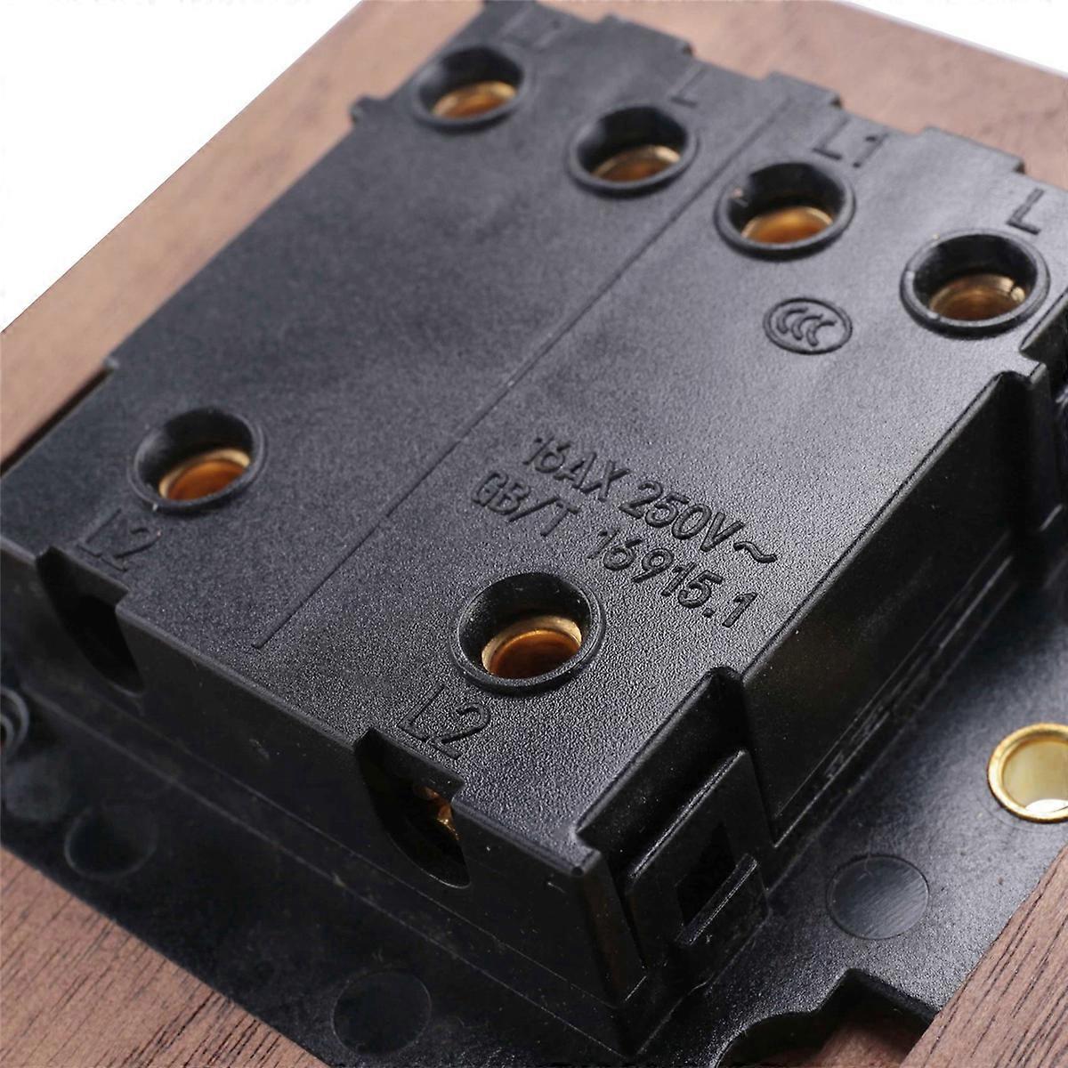 Retro American Industrial Style Light Switch Socket, Solid Wood Brass Toggle Switch Plate, Antique H
