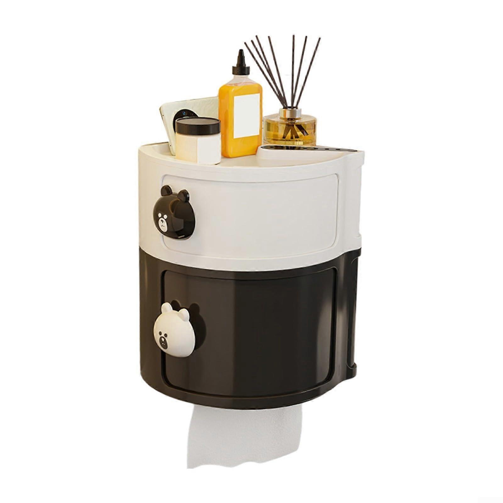 Paper Towel Holder Waterproof With Extra Long Outlet And Intelligent Bathroom Storage Keeps Towels Dry