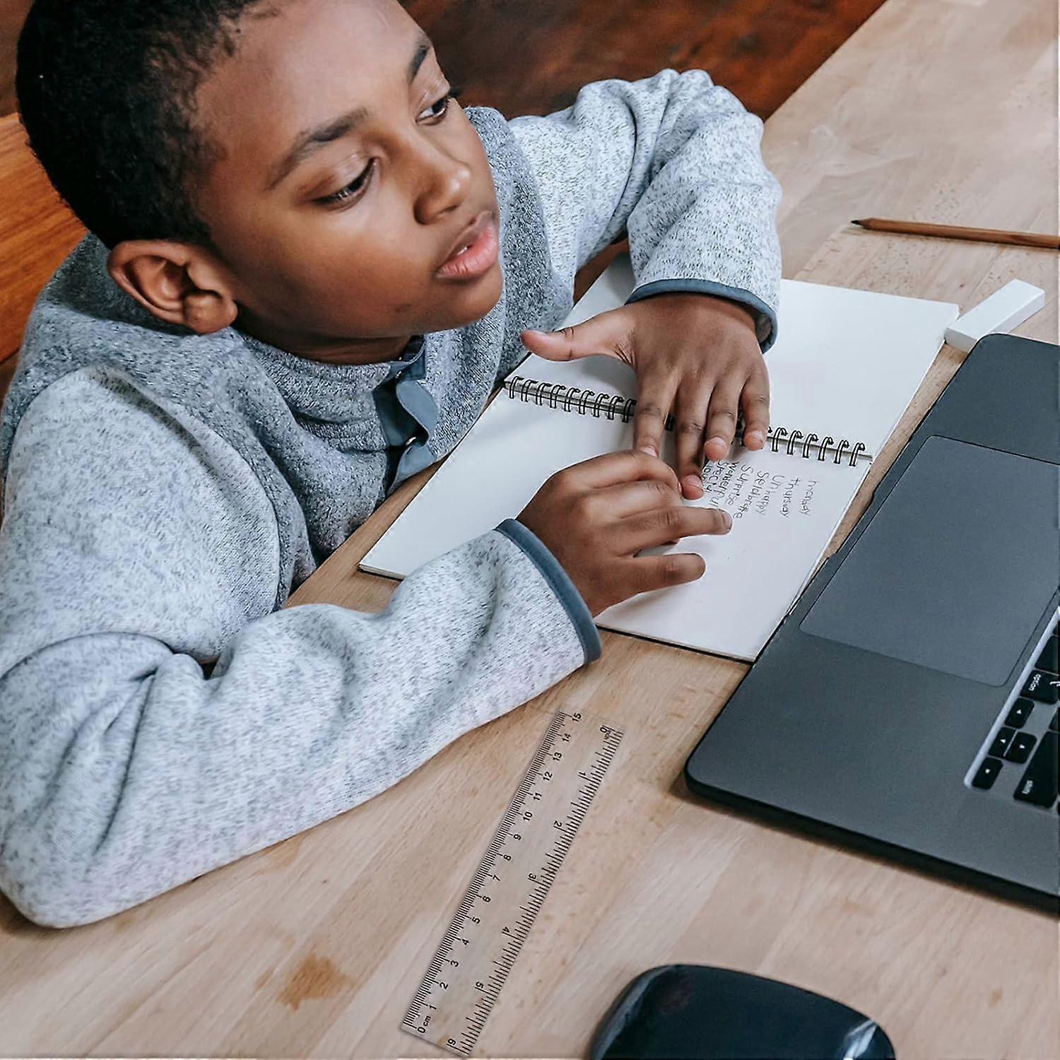 6 PCS Plastic Ruler Set, Clear Ruler Transparent Straight Ruler