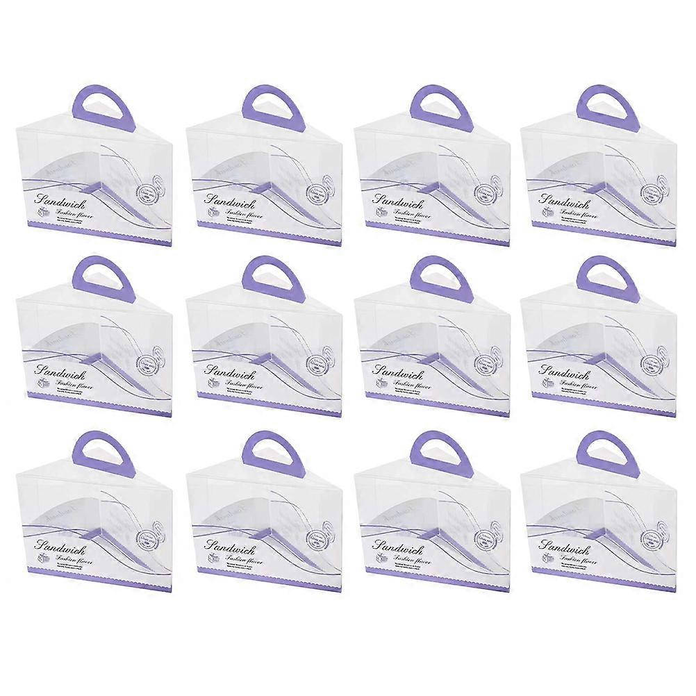 Portable Cake Box Transparent Design Protective Packaging For Special Occasions 12Pcs