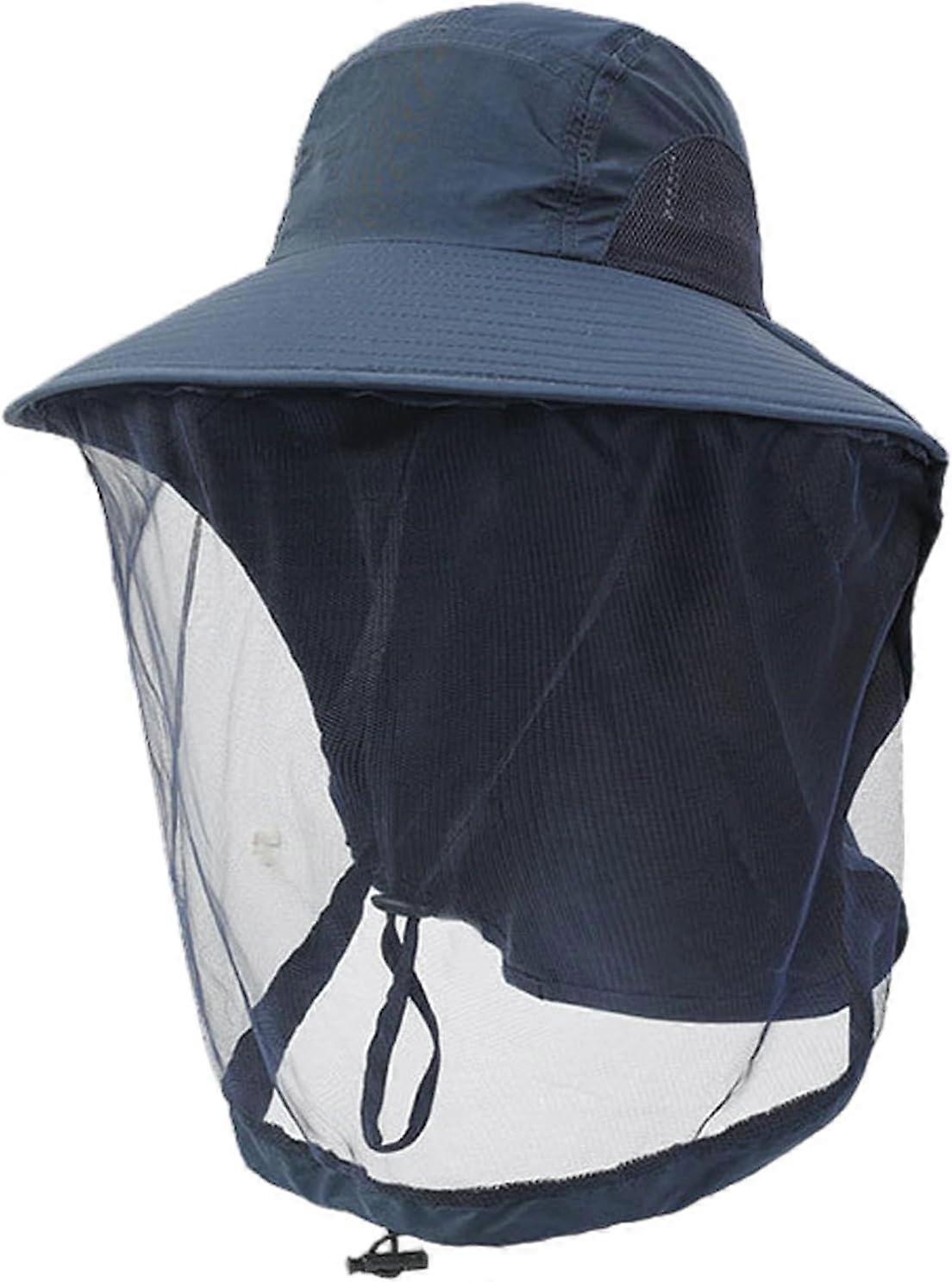 1pcs sun hat with mosquito net cap for neck protection
