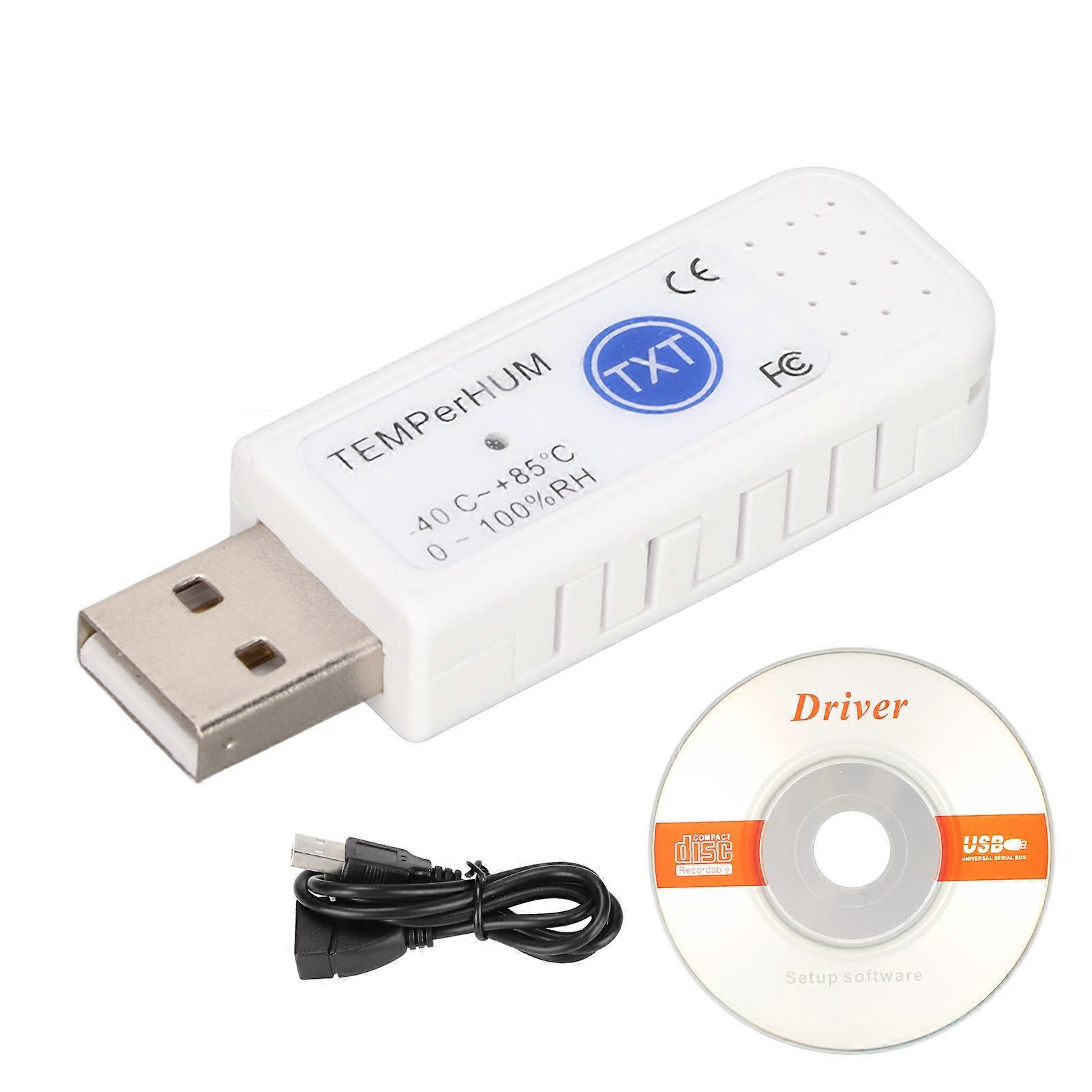 USB Thermo-Hygrometer for Computer, Multi-Function Data Logger for PC, Alarm, Room Temperature, Humidity