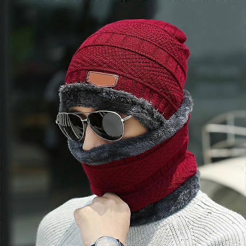 Windproof Scarf Hat with Earflap and Knit Cap