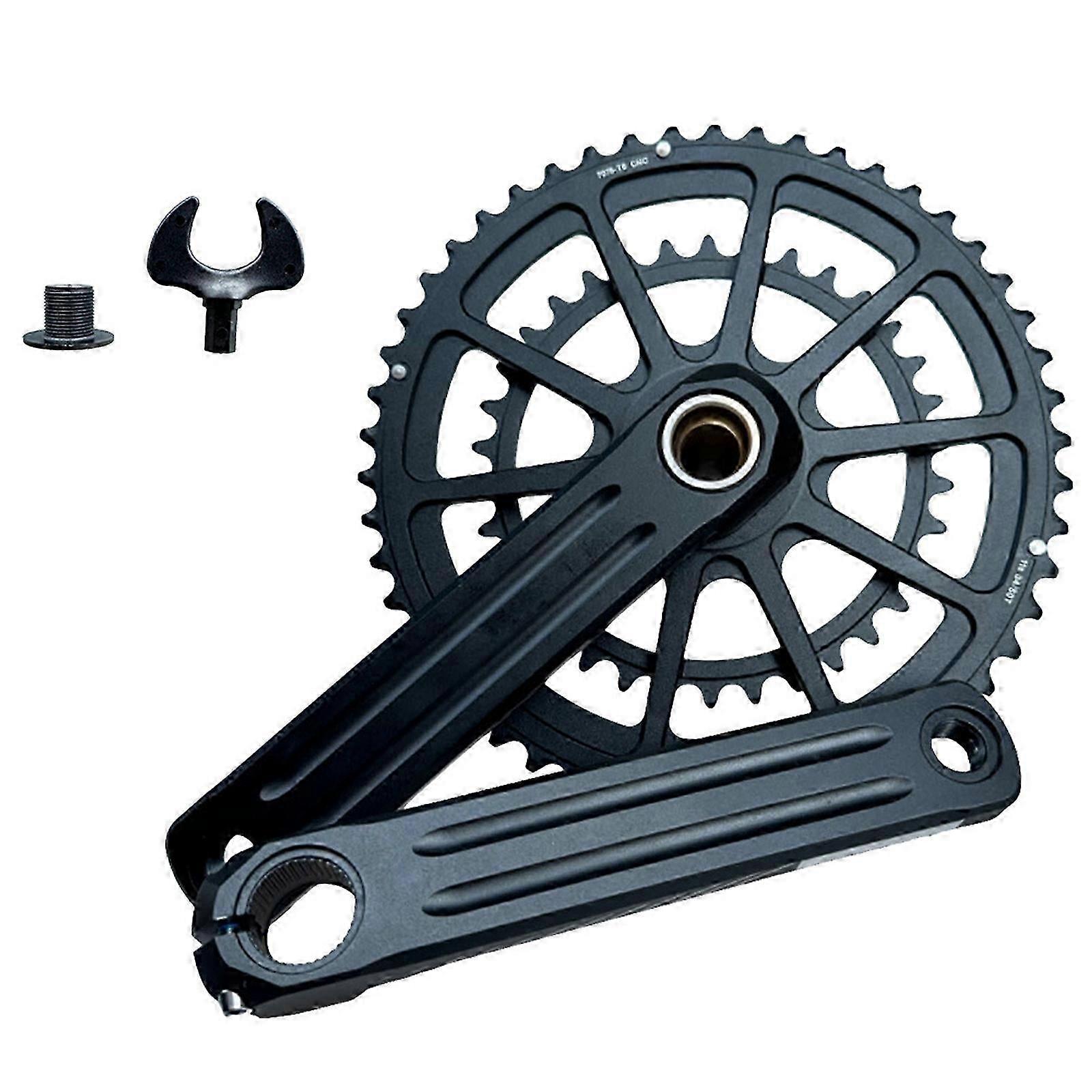(Not Included In Bb) Road Bikes 165mm Crank Arm Crankset Double Speed Round 34t-50t Chainring Hollows Integrated Crankset For 9/10/11 Speed