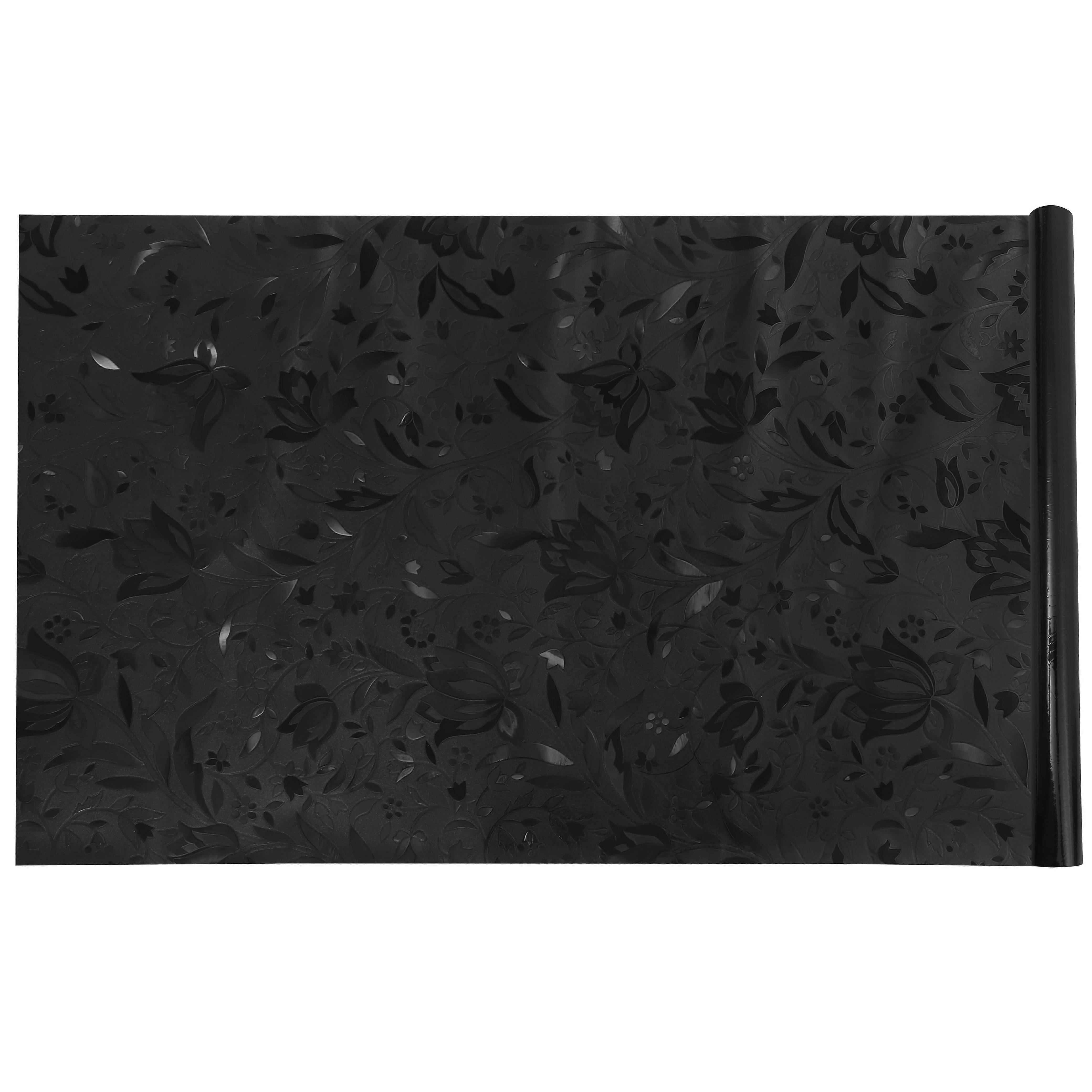 Removable Window Decal Home Privacy Film Black 200x45cm Anti-Peeping Sun-Blocking 1 Roll