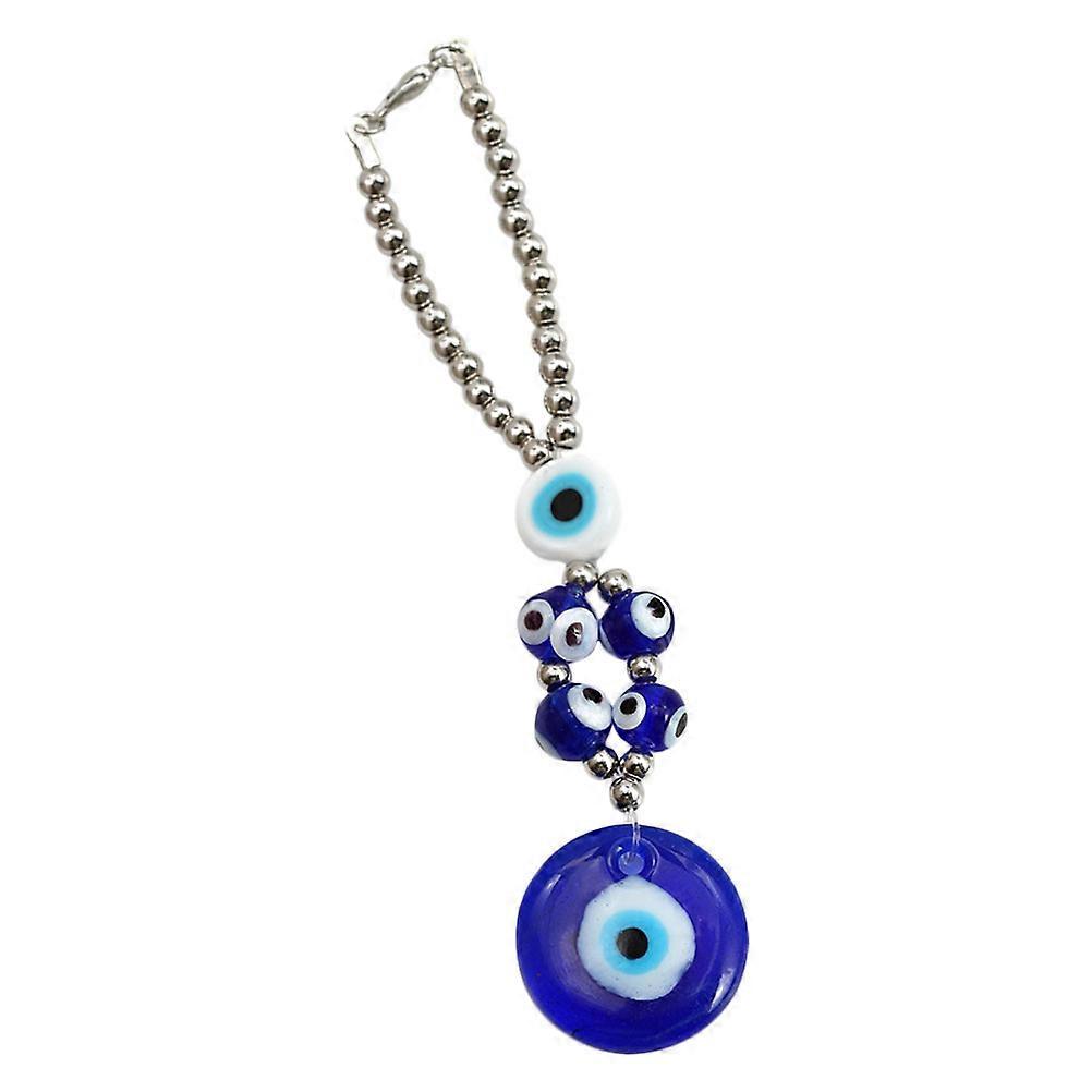 Zinc Alloy Evil Eye Keychain with Sturdy Glass Pendant Practical Key Ring Ornament for Car Keys and Daily Use