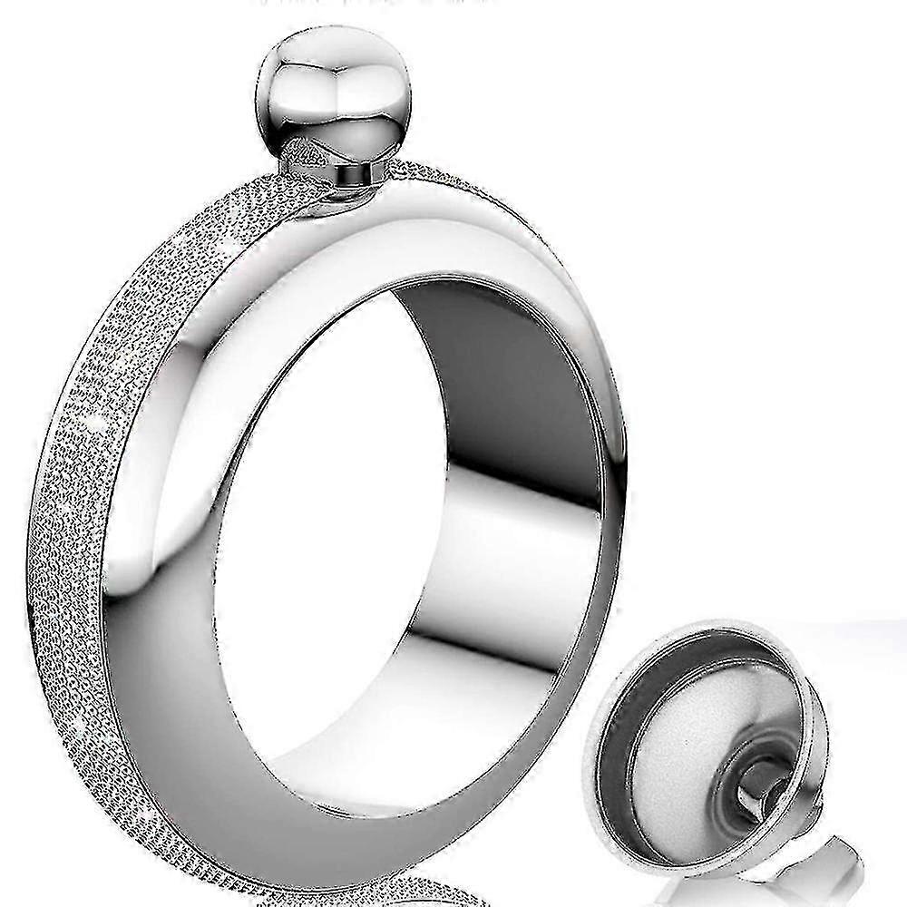 Handcrafted Bangle Flask Made of 304 Stainless Steel with Funnel Included in a Gift Box