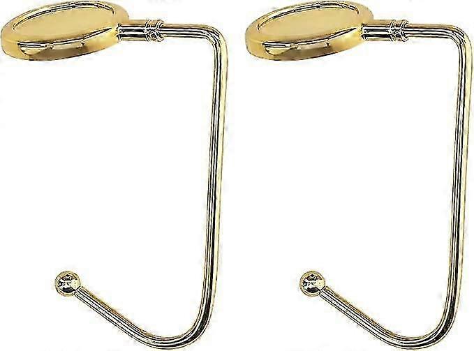 2x Handbag Hook - Foldable Bag Hanger - Bag Holder for Table or Desk - Handbag and Small Object Hanger - Gold