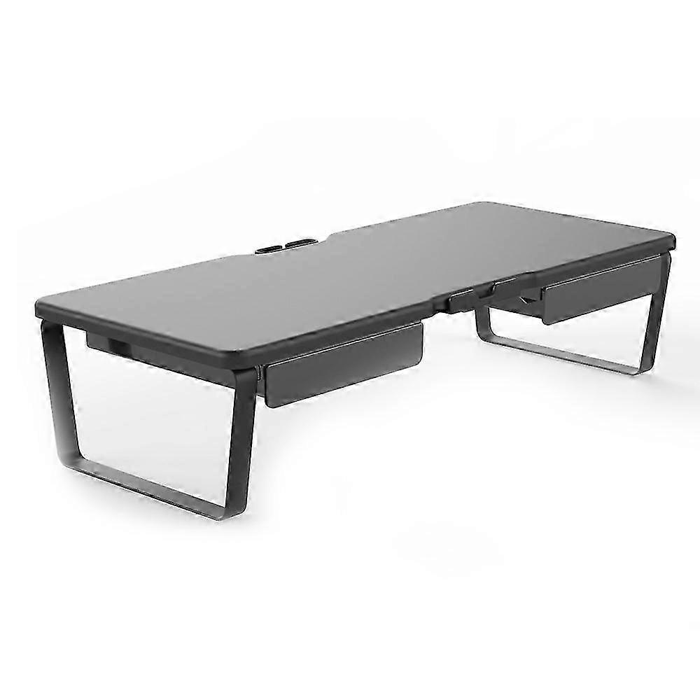 Type B SHC MDF+PVC Desktop Monitor Riser and Laptop Stand with 2 Drawers