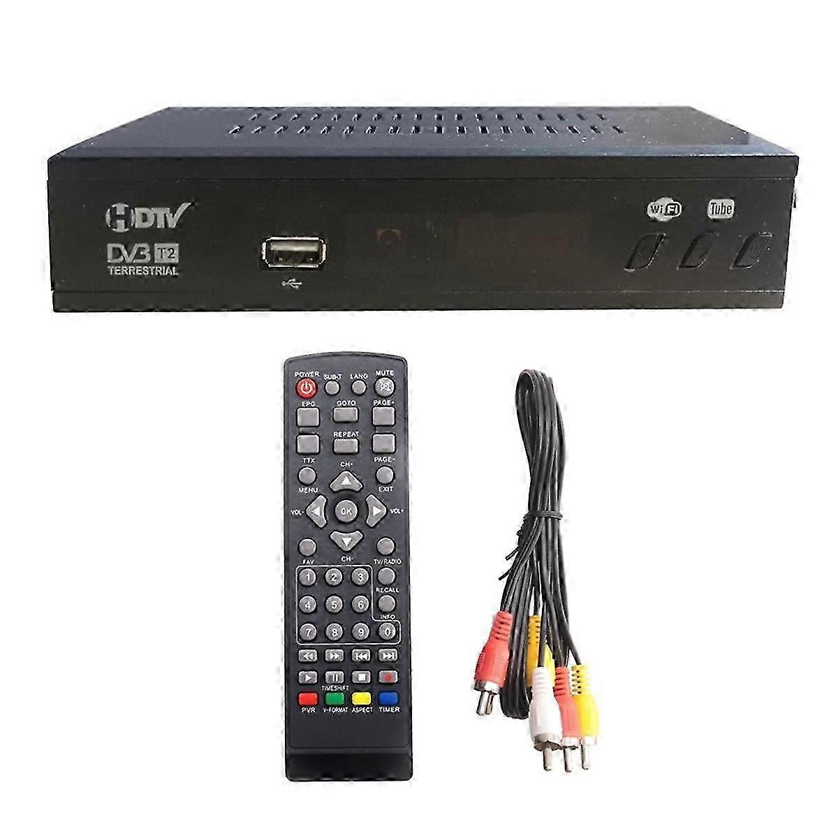 DVB T2 HEVC 265 Digital TV Tuner DVB-T2 265 1080P HD Decoder USB Terrestrial TV Receiver EPG Set Top Box,EU PlugBlack SZRH A-J