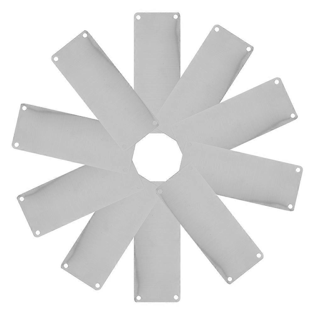 10pcs Stainless Steel Rectangle Engraving Blanks for DIY Name Plates, Office Signs, and Custom Metal Labels