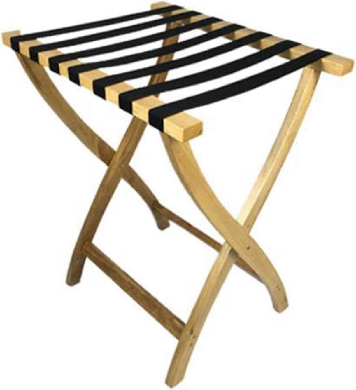 Folding luggage rack for guest rooms, collapsible suitcase stand, solid wood, 60x44x67cm
