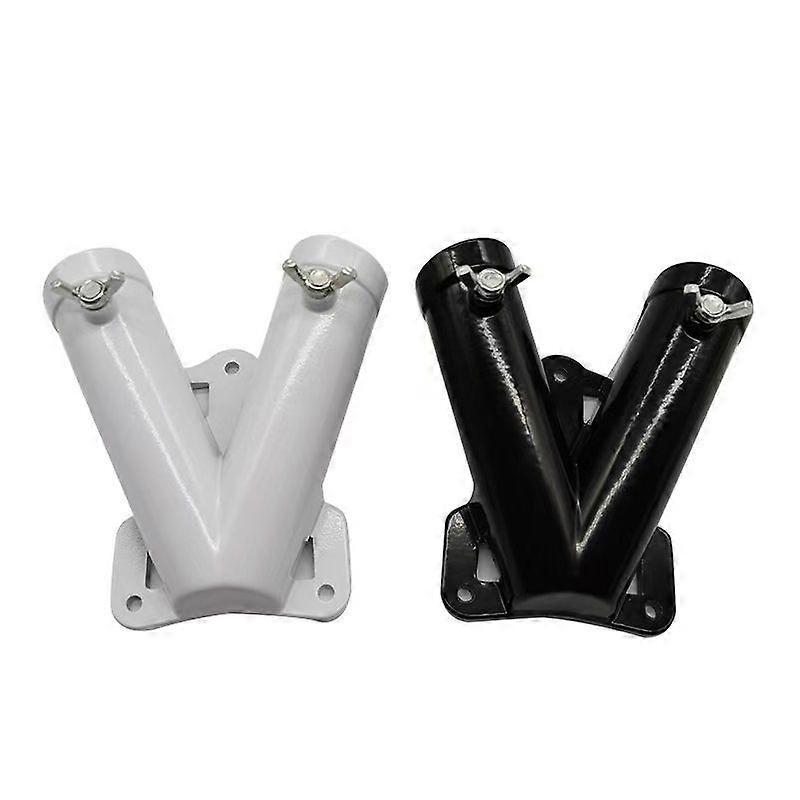 2 مجموعات V شكل سبائك الألومنيوم سارية العلم جدار جبل قوس الثقيلة حامل العلم المزدوج للحديقة في الهواء الطلق الأعلام الأعياد الوطنية استخدام