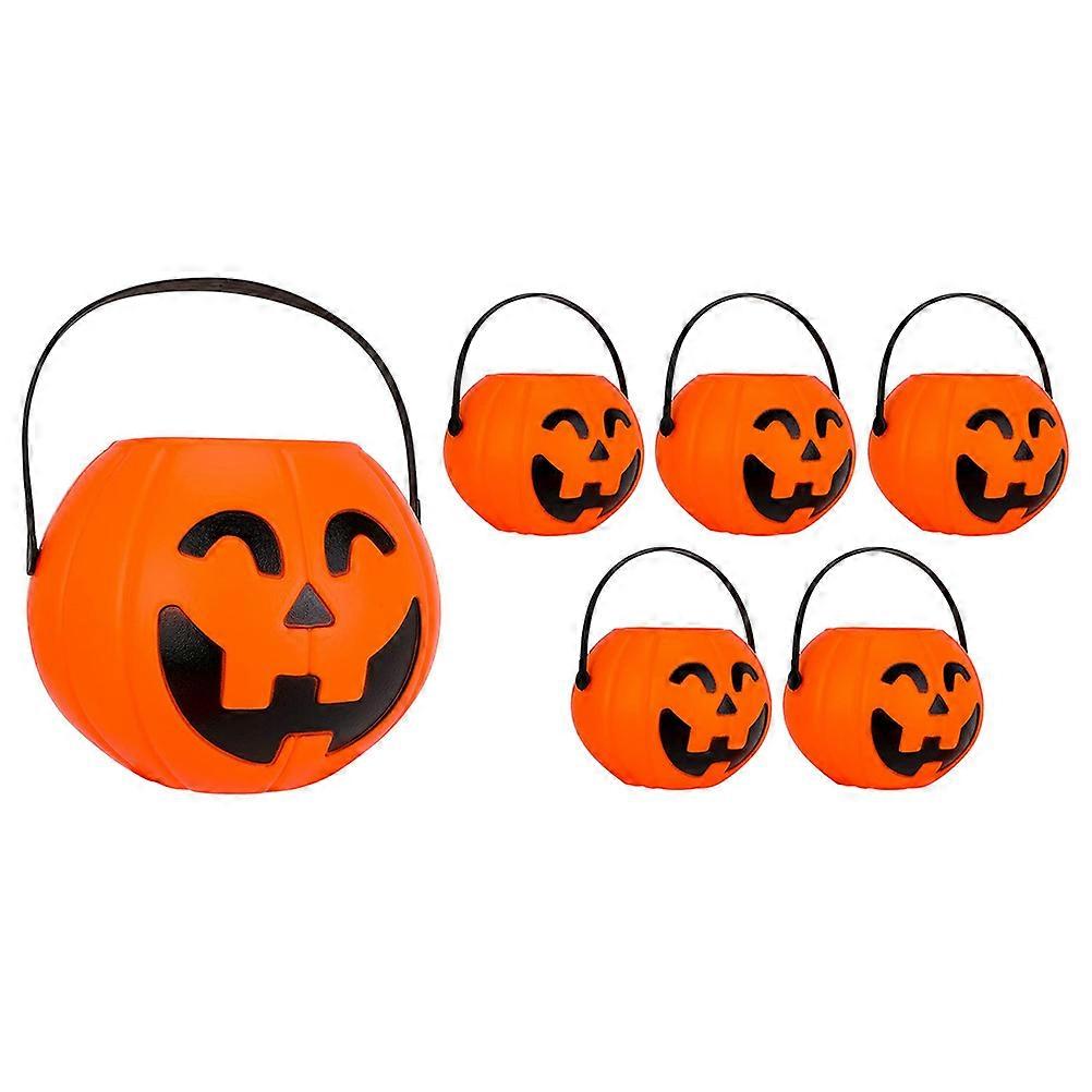 Candy Pumpkin Basket Pumpkin Buckets for Daily Use Assorted Color 7.00X7.00X7.00cm Party Decoration 6Pcs