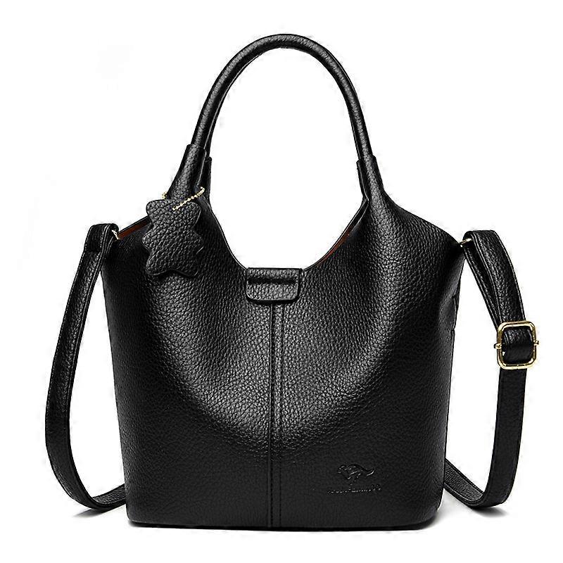 Women's bucket bag, fashionable and practical, large capacity with PU material