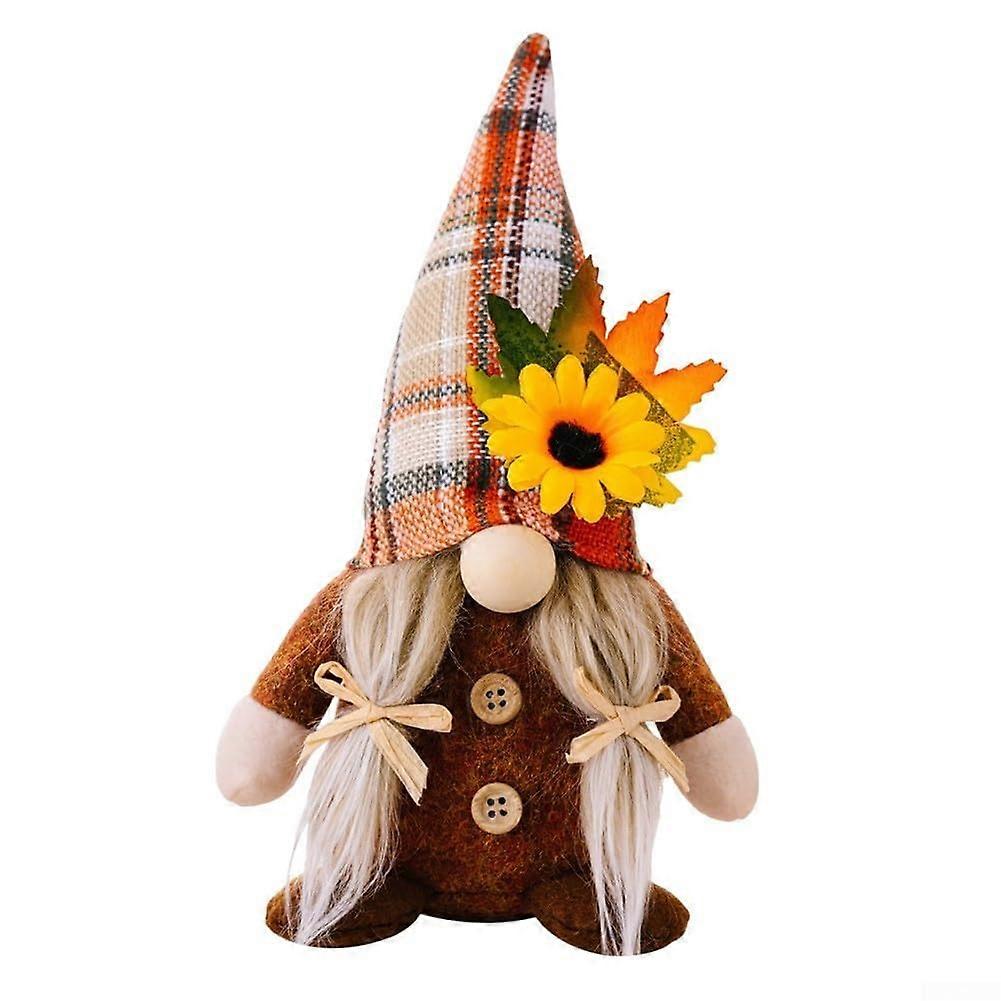Dwarf Doll With Sunflower Accent For Harvest Time Celebration (Model B)