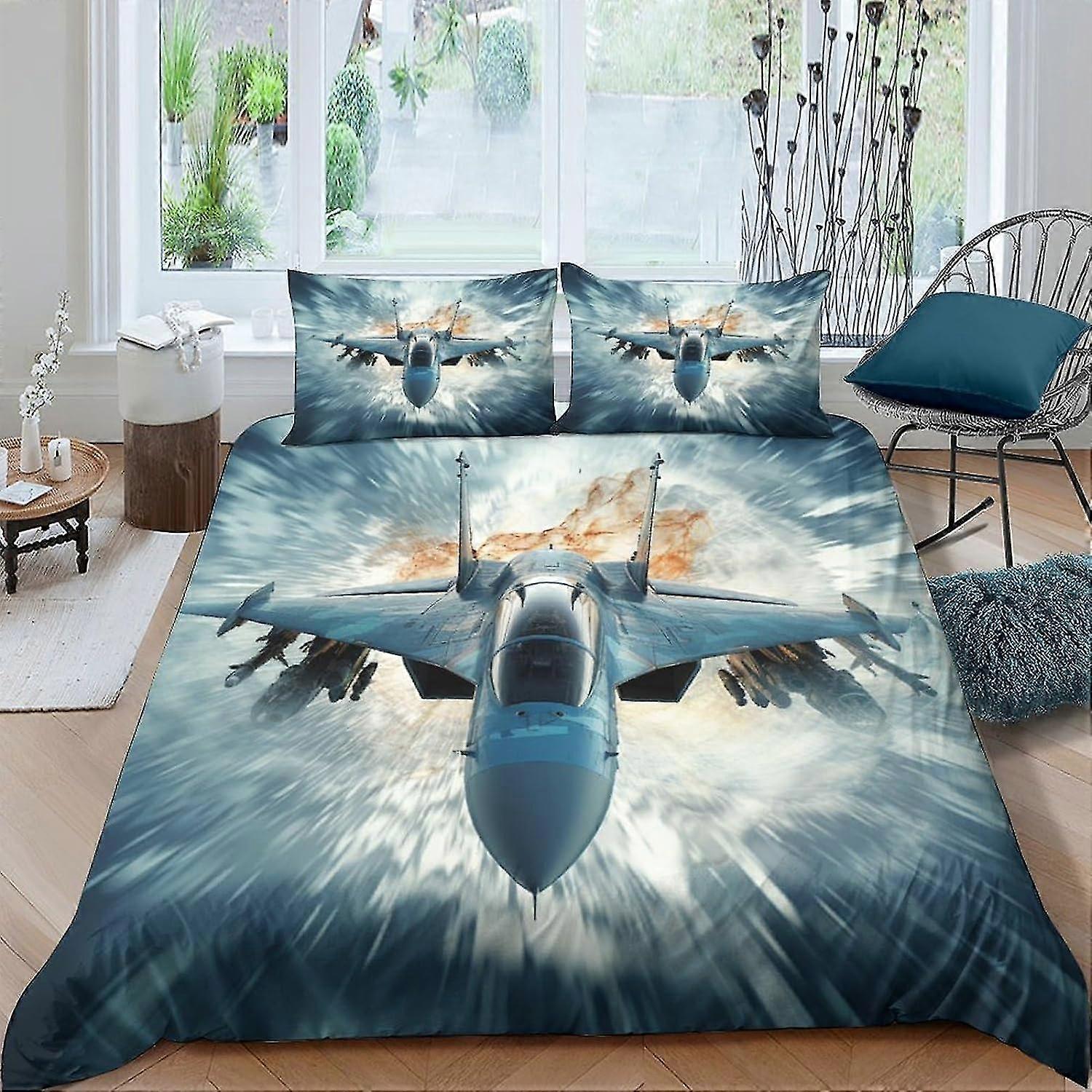 3 Piece 3D Soft Bedding Duvet Cover Set with Zipper Closure, Microfiber Bedding for Double Bed