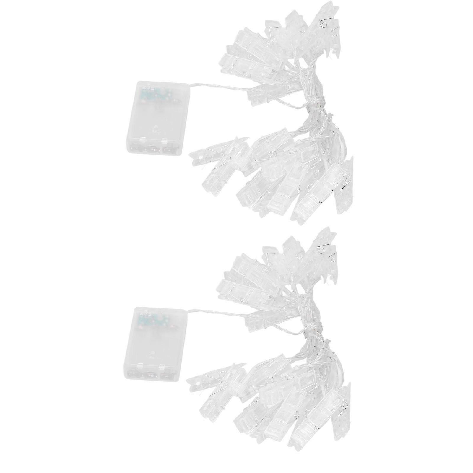 2025 Último modelo 2pcs String Lights Grande Transparente 40 LED Photo Clip