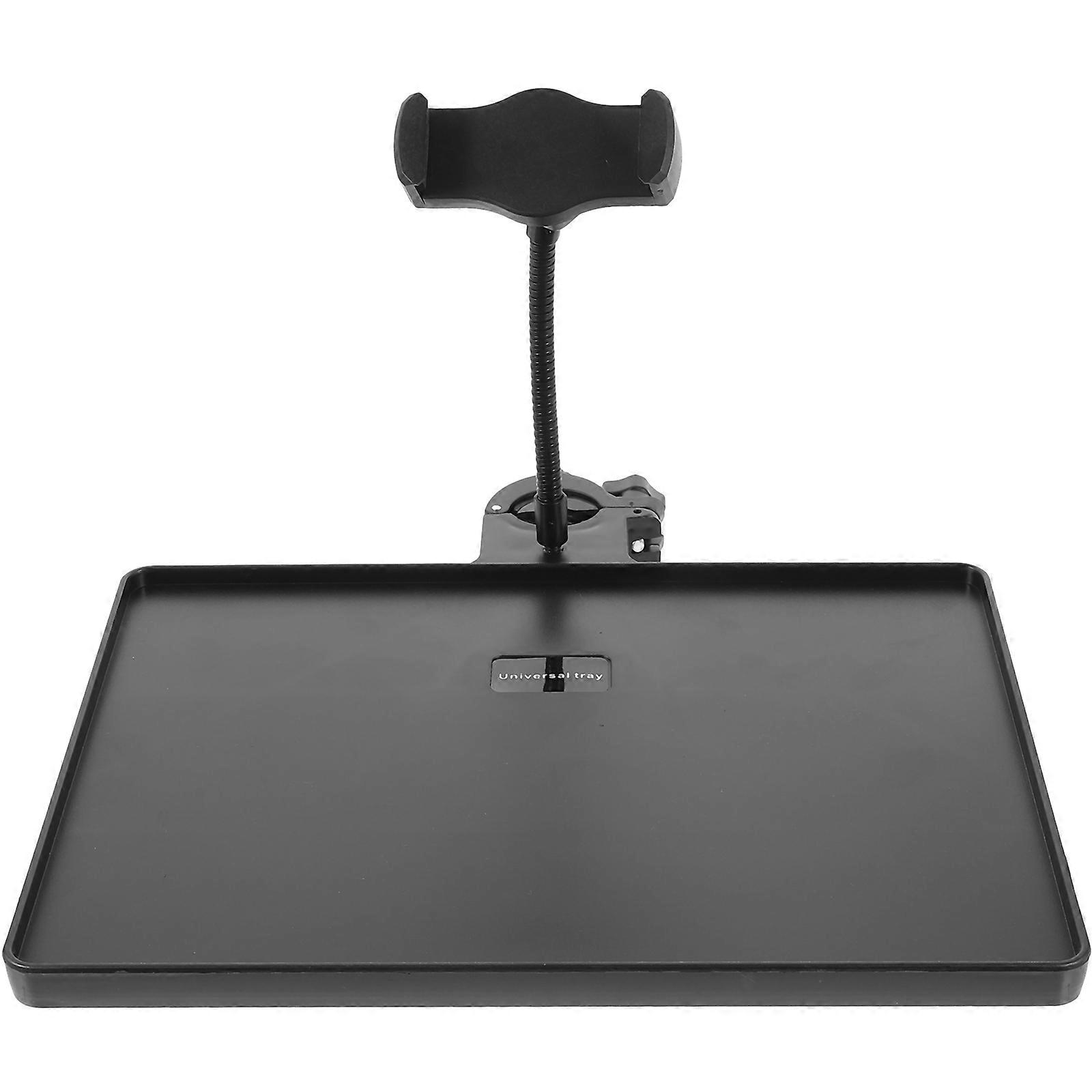 Adjustable Phone Stand with Audio Card Holder Tray for Live Broadcasts – Easy Install, Raised Edges to Prevent Sliding