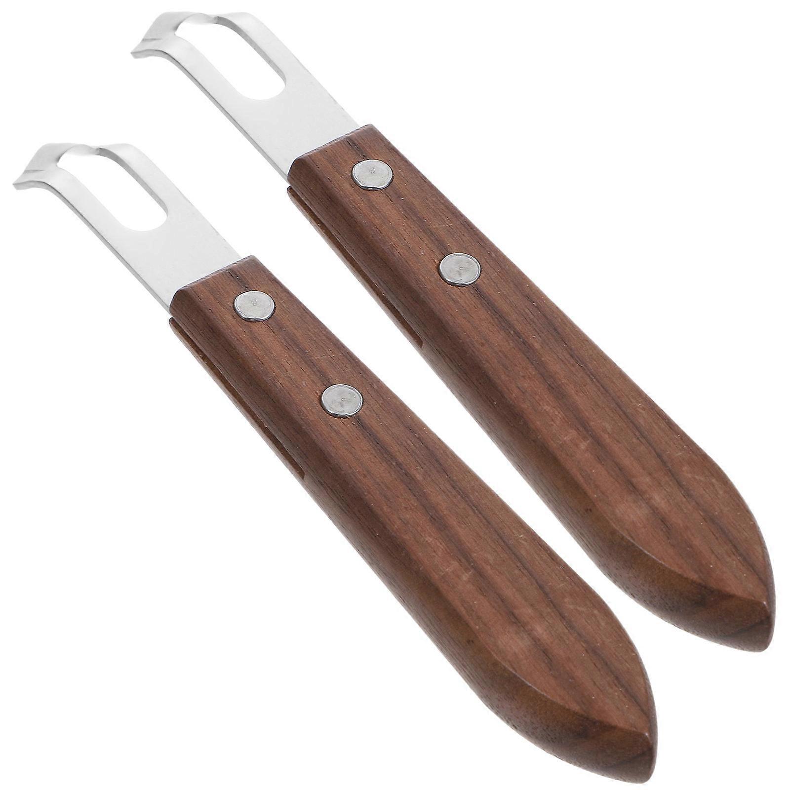 Fruit Cheese Grinder Zesting Tool Stainless Steel Wood Handle 2Pack