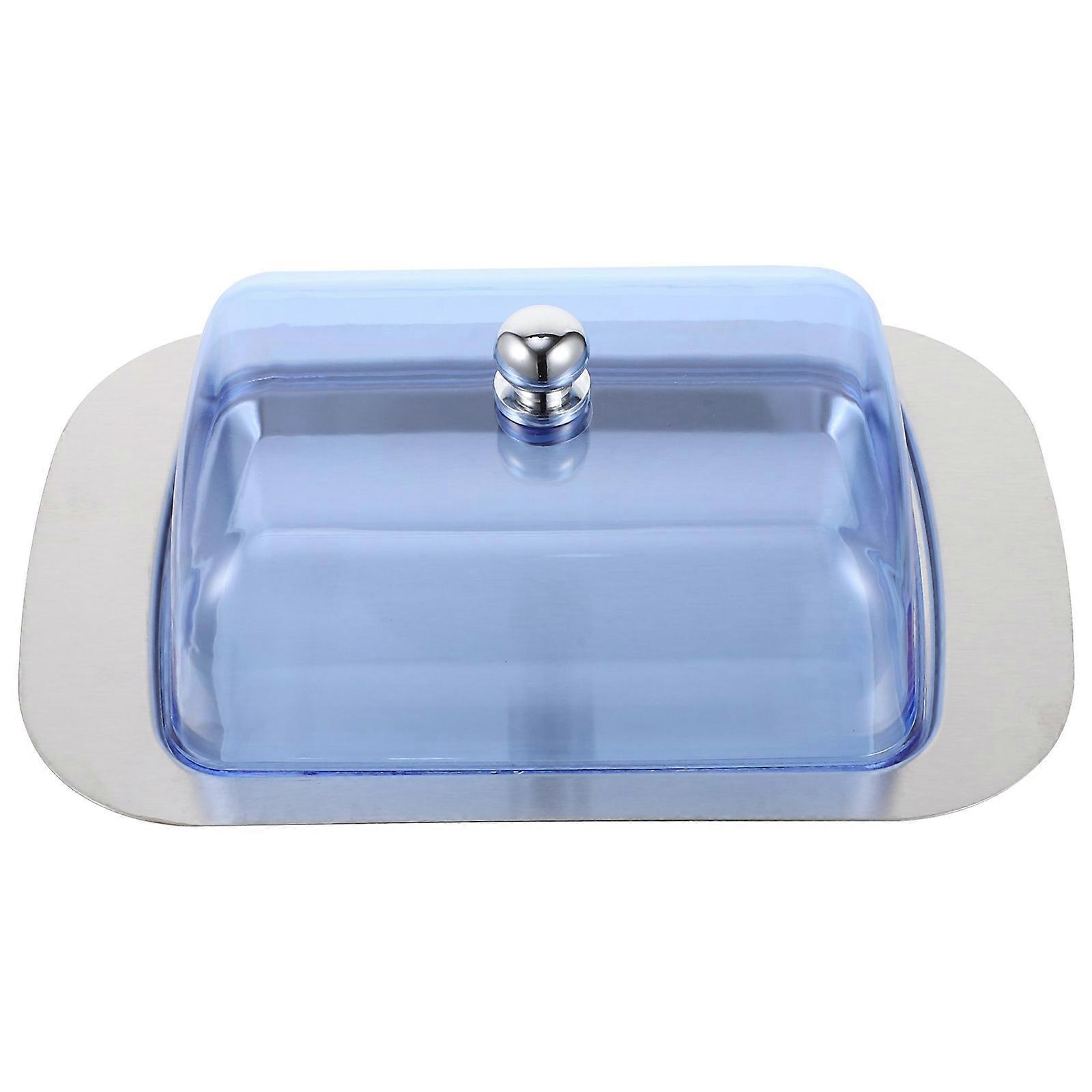 Countertop Butter Dish With Lid For Home Kitchen Rectangular Stainless Steel Storage 1Set