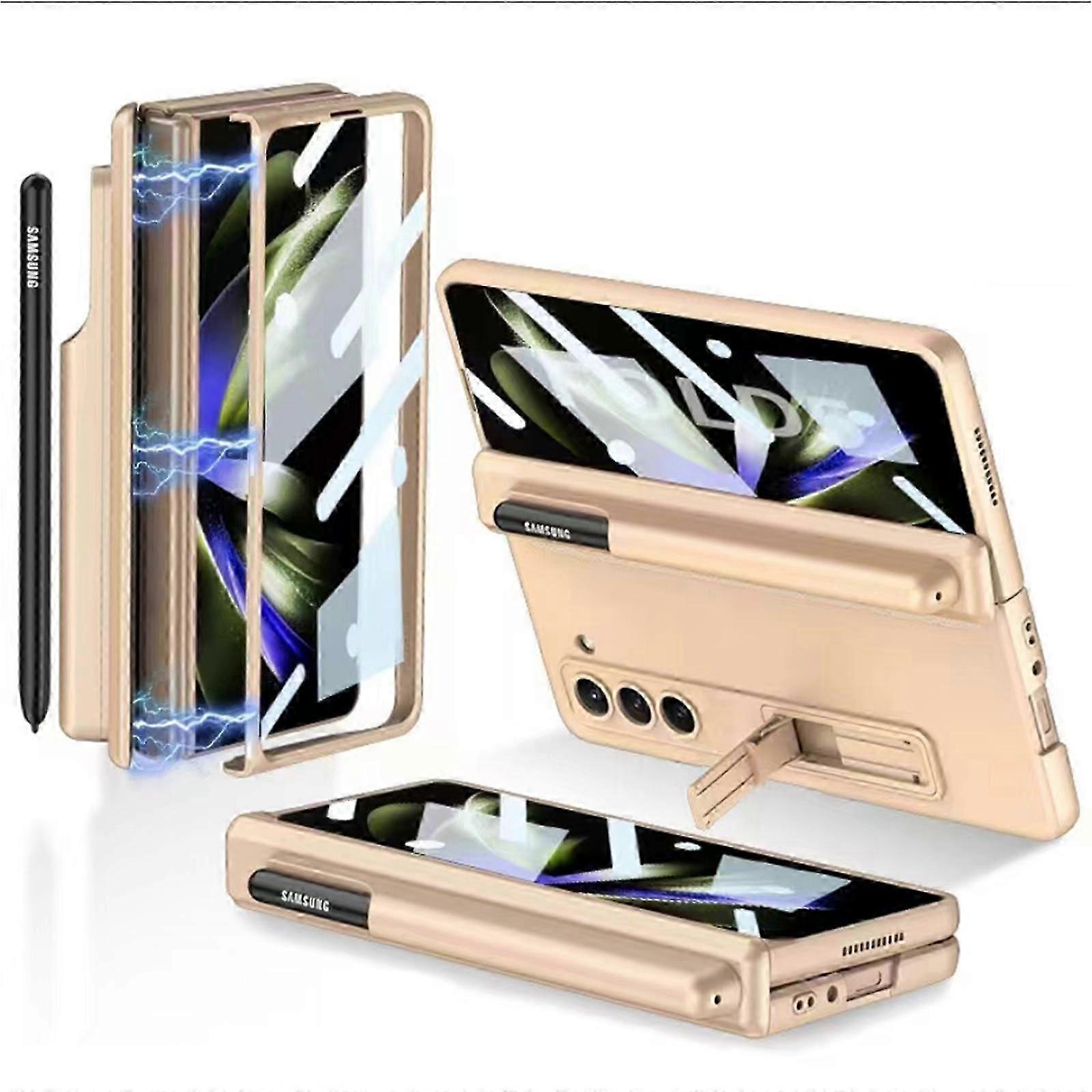 for Samsung Galaxy Z Fold 5 Case with Screen Protector, Z Fold 5 Case with Hinge Protection S Pen Slot Adjustable Kickstand