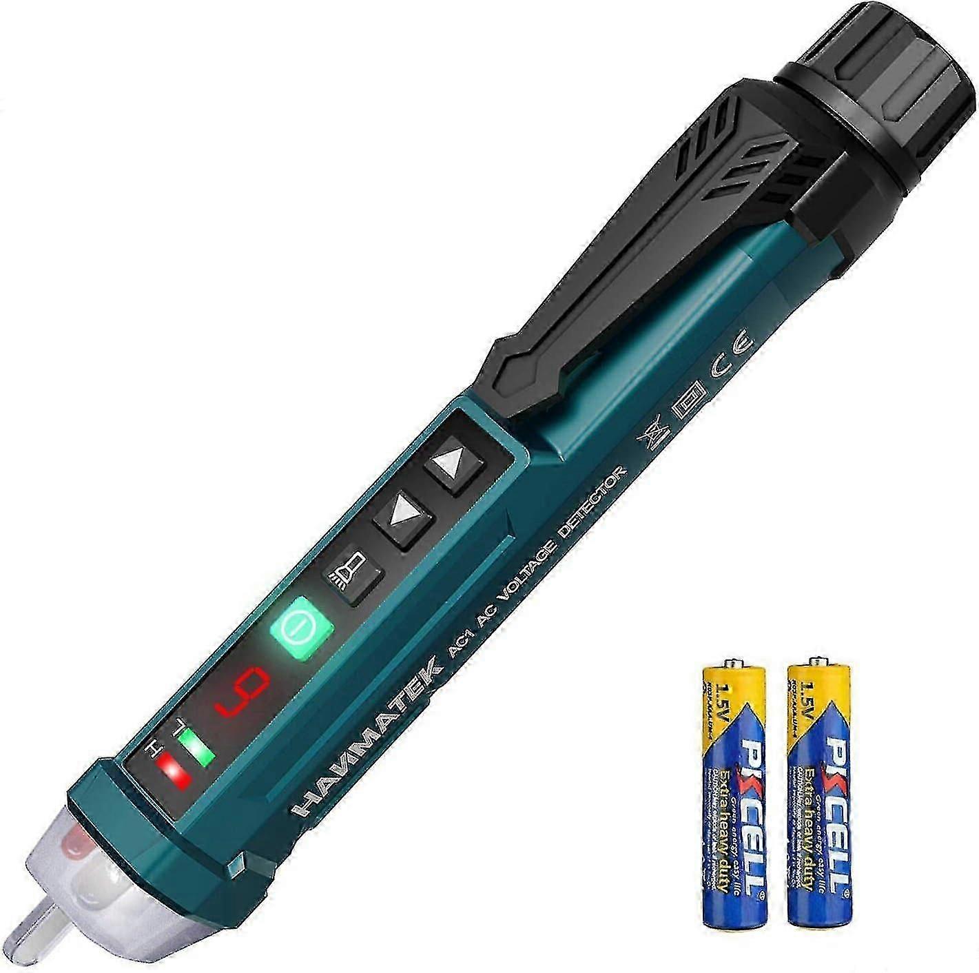 Non-Contact Voltage Detector, HANMATEK AC1, Adjustable Sensitivity/LCD Display/LED Flashlight/Dual Range 12V/48V-1000V