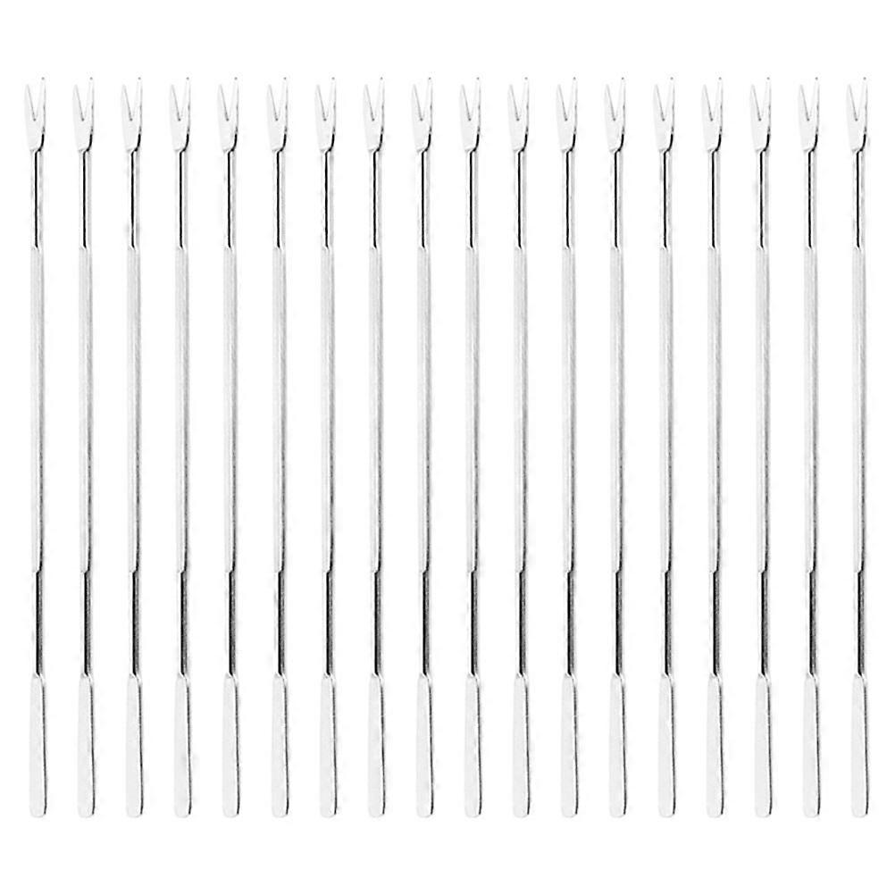 Fruit Fork Practical Seafood Peeling Needle Tools Convenient Operation Silver 17X0.6X0.3CM Multipurpose 24Pcs