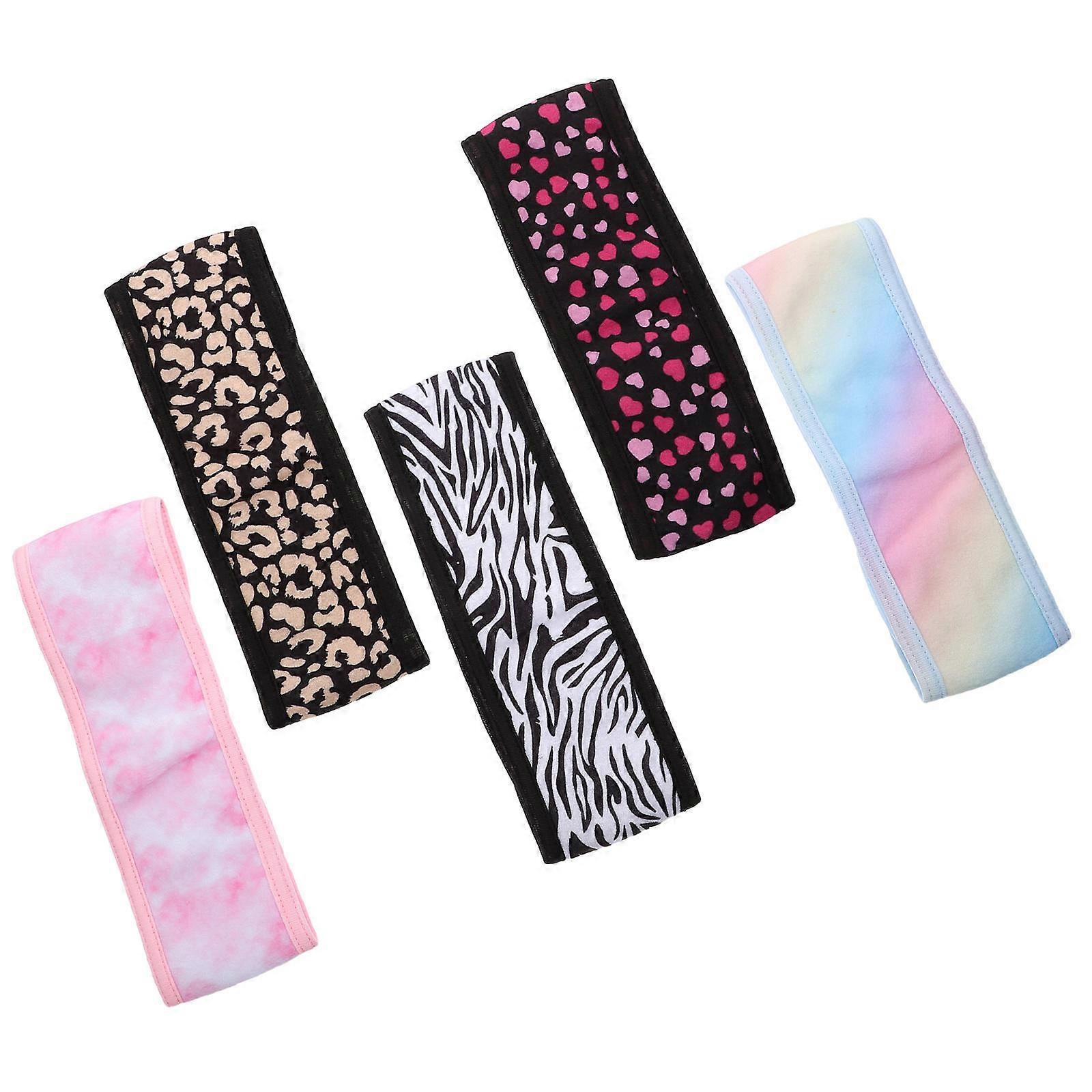 5 Pack Assorted Color Running Sweatbands and Yoga Headbands for Daily Use Made of Comfortable Polyester