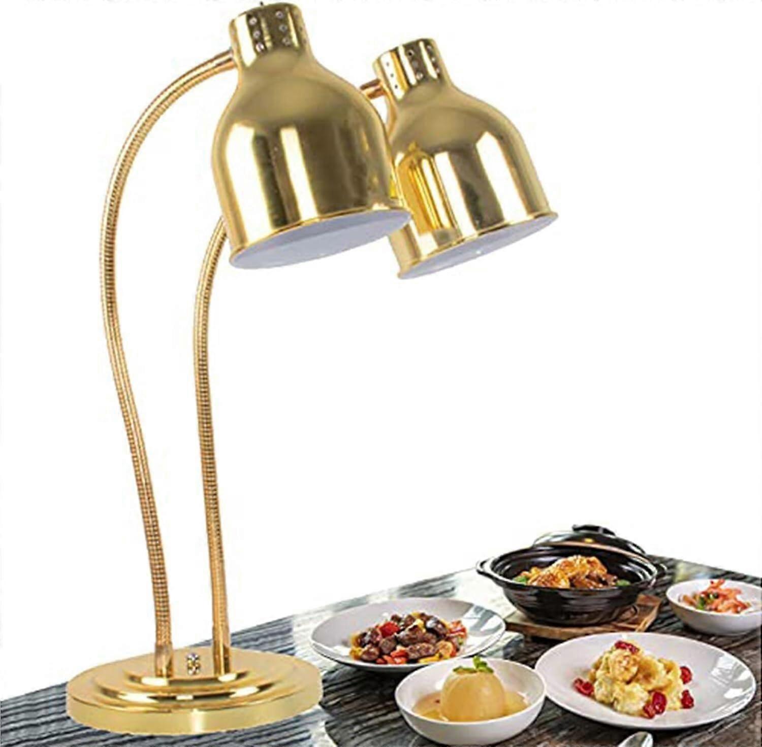 Doubleheaded heat lamp with multidirectional adjustment, 250W for food warming