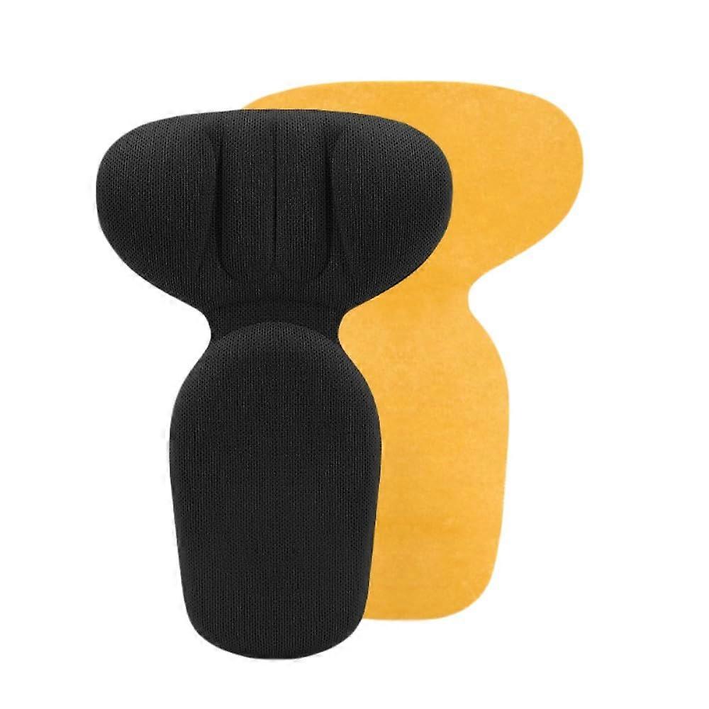 T-Shaped Heel Pads - 2-Pair Non-Slip Friction-Reducing Heel Cushions, 2-In-1 Insole, Heel Grips, Black