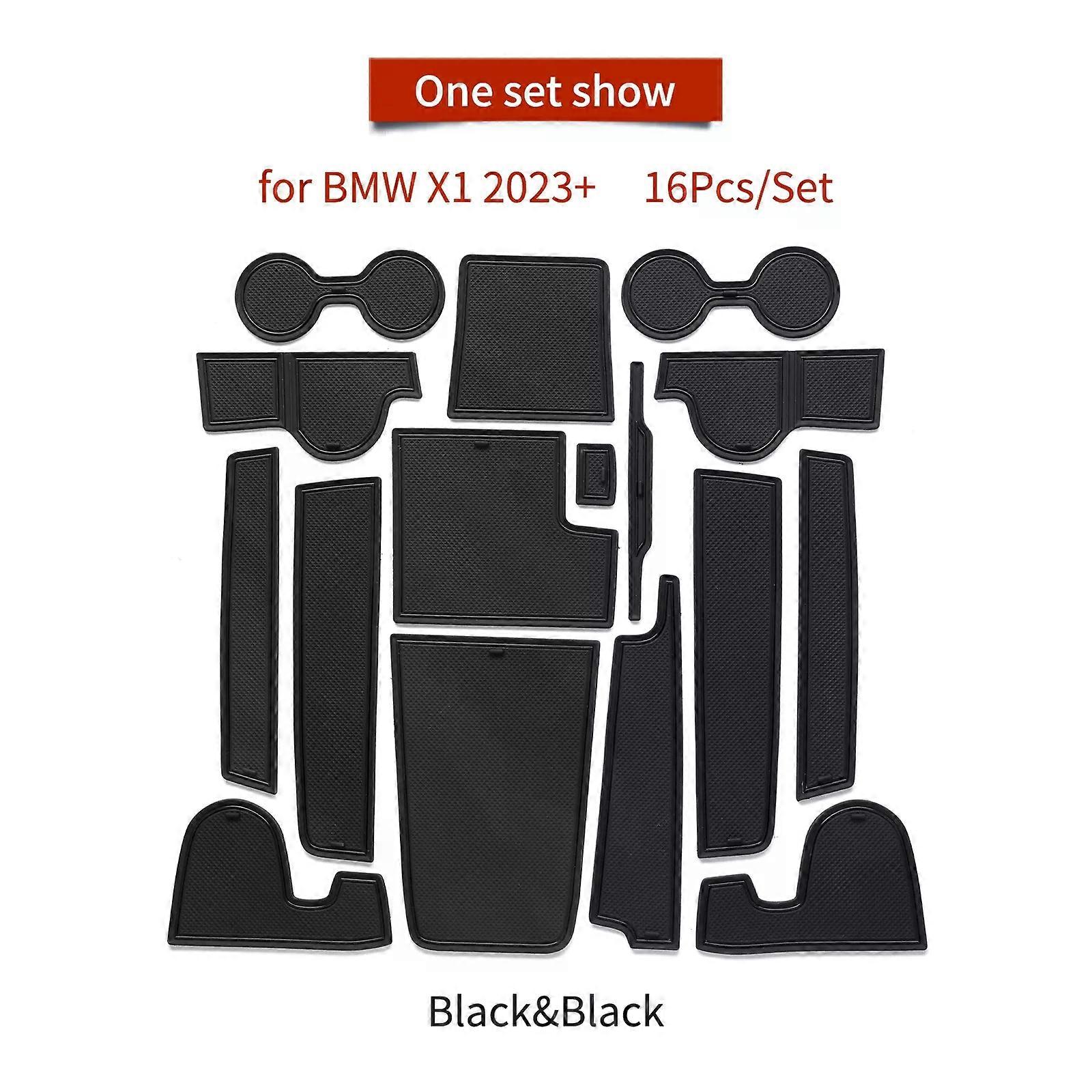 מחצלת חריץ שער נגד החלקה עבור 2022 2023 BMW X1 IX1 2024 X2 IX2 דלת חריץ כרית מחזיק אביזרי פנים רכבת גומי