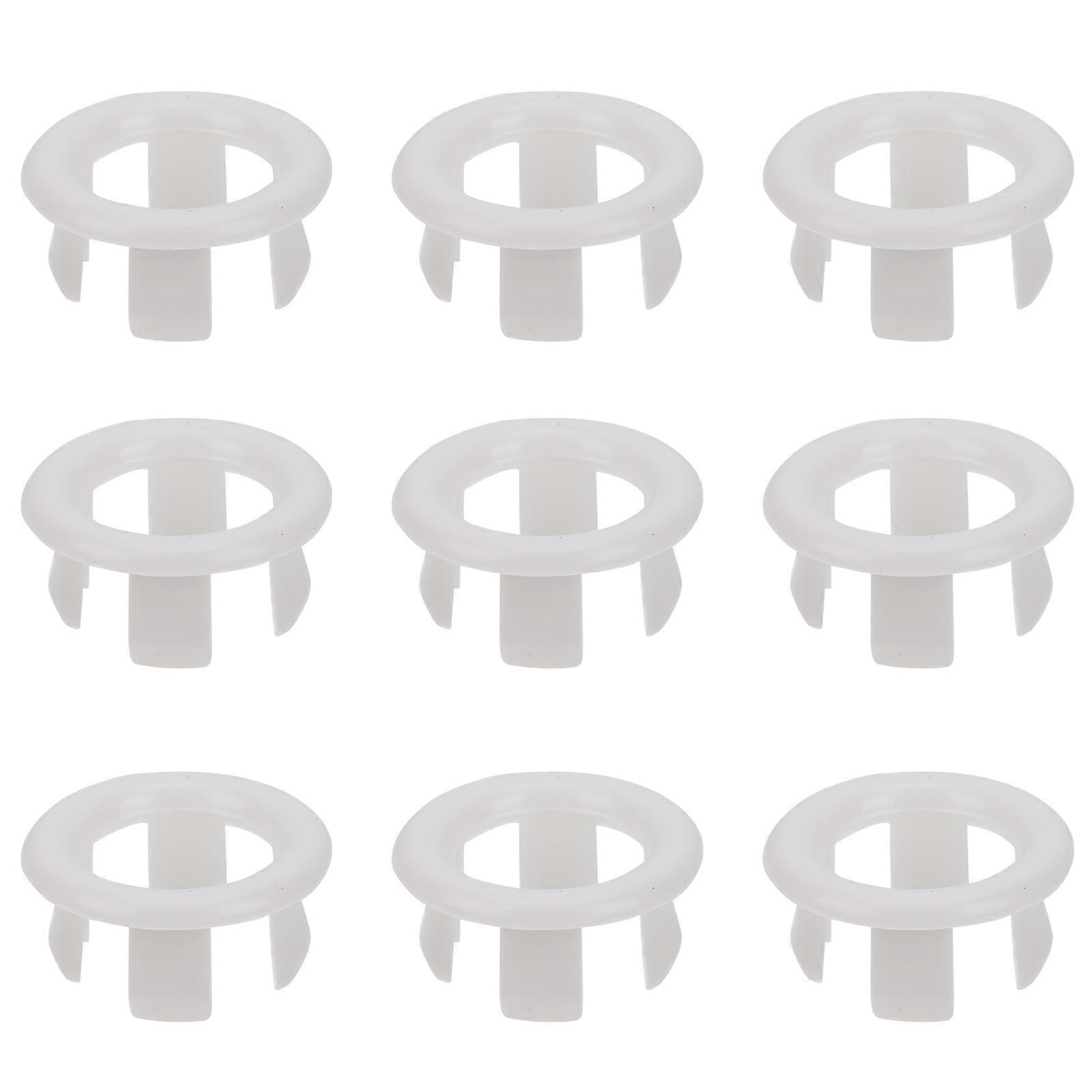 Basin Overflow Ring Set Simple Design Homeowners 3x3cm White Plastic Durable Use 60Pcs