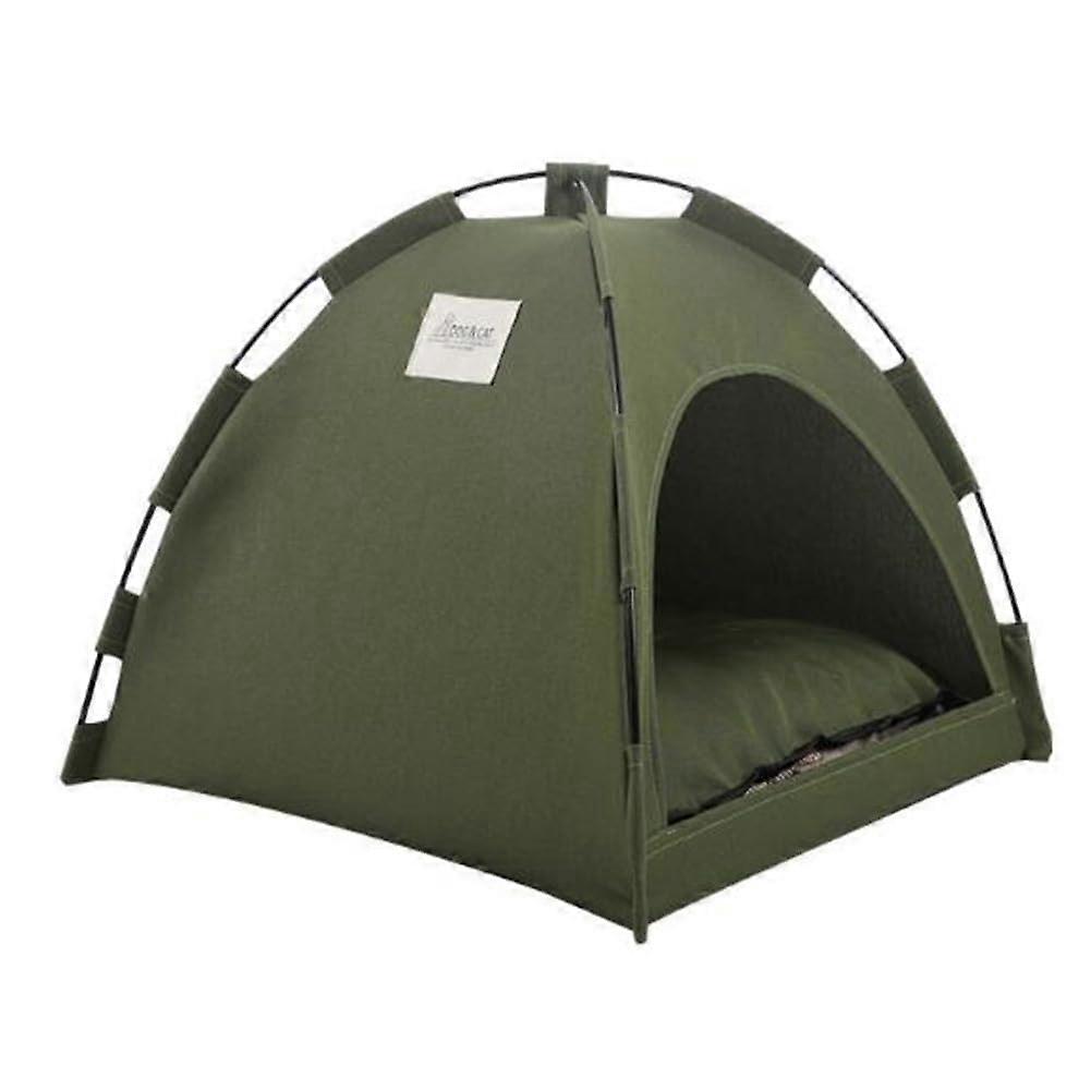 Summer Cooling Pet Tent - Breathable Foldable Dog and Cat Shelter in Solid Color, Lightweight Fabric, Portable Design