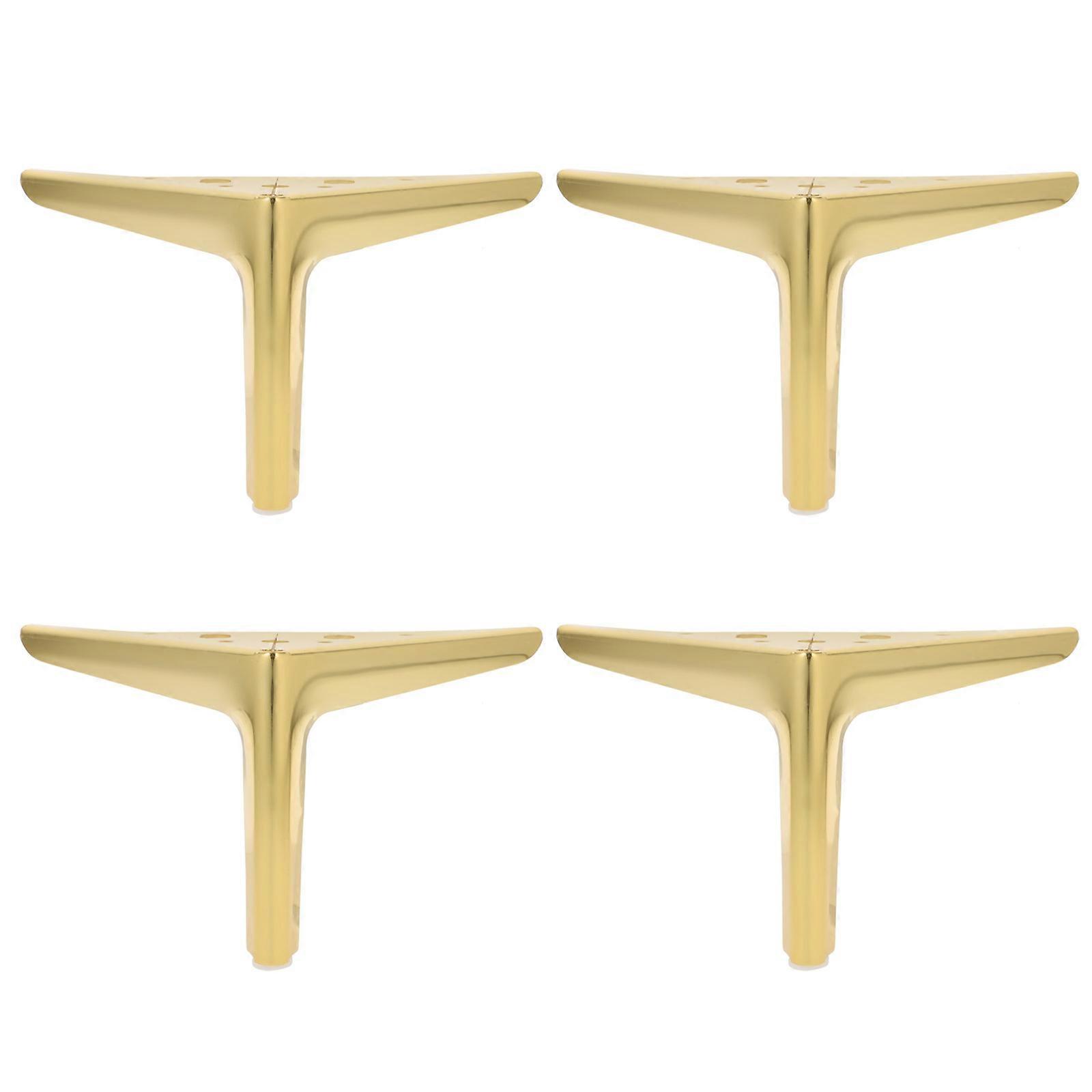 Furniture Risers Metal Sofa Leg Stable Support Couch Feet 15.00X15.00X12.00CM Golden 4Pcs