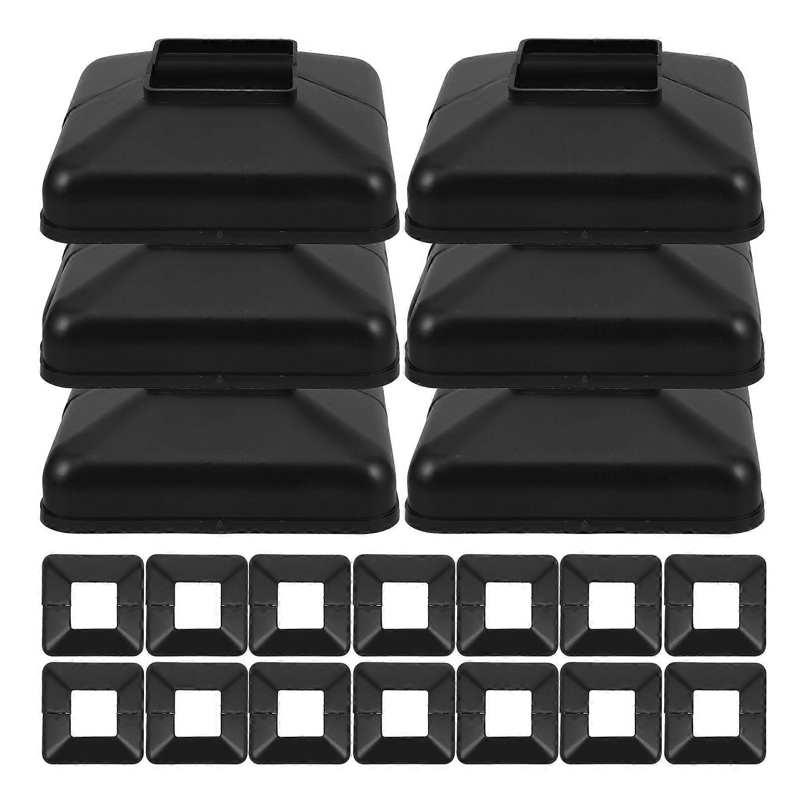 Deck cover Black Plastic Post Base Plate Decorative Split Post Skirt For Indoor Staircases Durable Use Versatile Application 20Pack