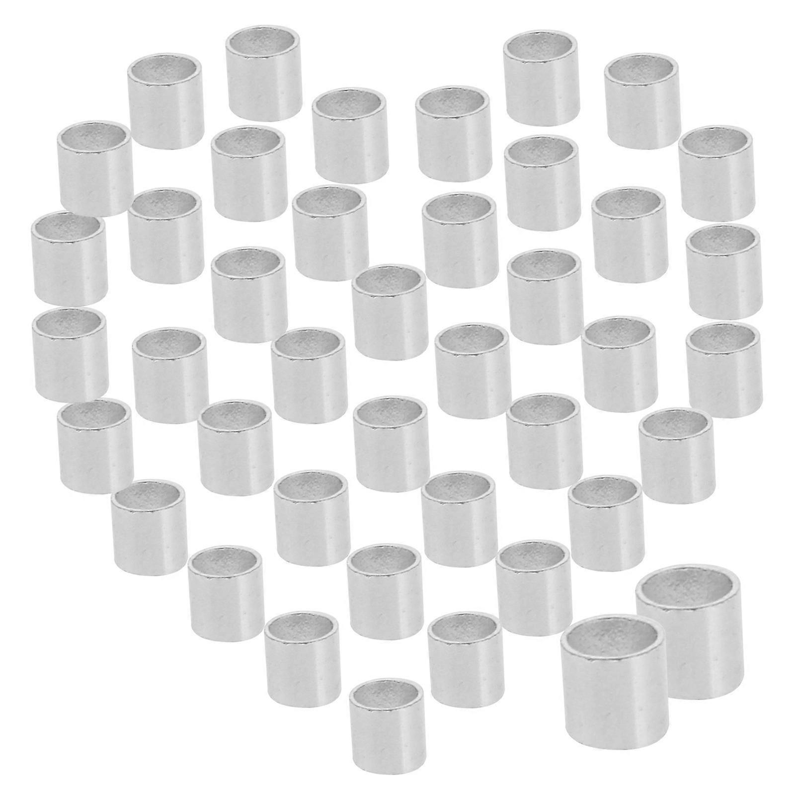 4PCS Copper Spacer Beads for DIY Jewelry Making, Silver Cord Connectors with Inner Hole for Bracelets and Craft Projects