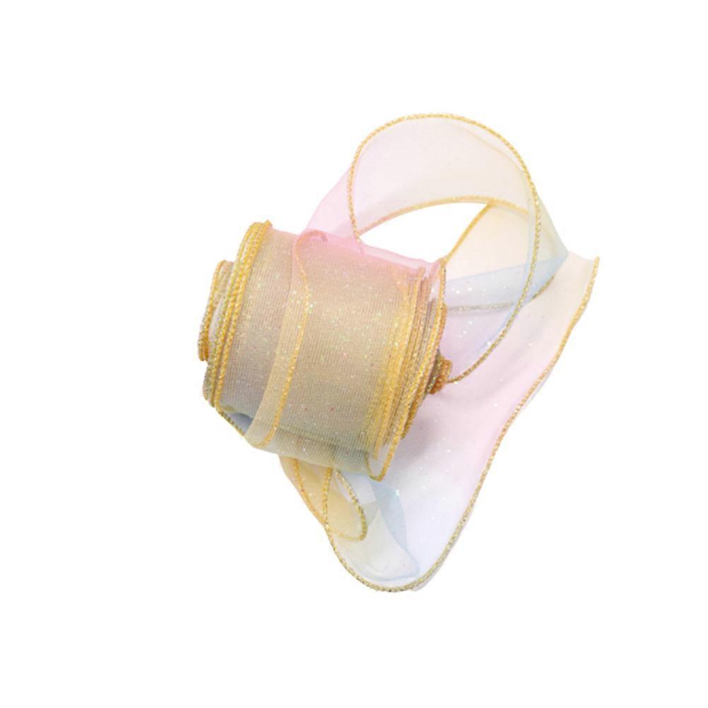 Wrapping Ribbon For Presents Glitter Ribbons Multi-Colored Festival Decoration Craft Making Wave Pattern 1Pcs