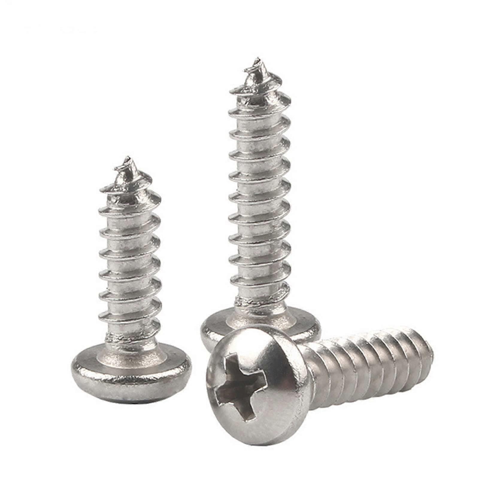 Structural Screws M1, M1.2, M1.4, M1.5, M1.6, M1.7, M2, M2.3, M2.6 Stainless Steel Self-Tapping Round Head 100pcs