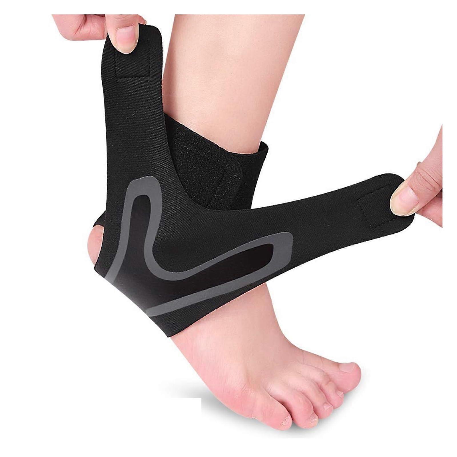 Adjustable Compression Ankle Sleeve Elastic Brace AntiSprain Support (GreyRight, XL)
